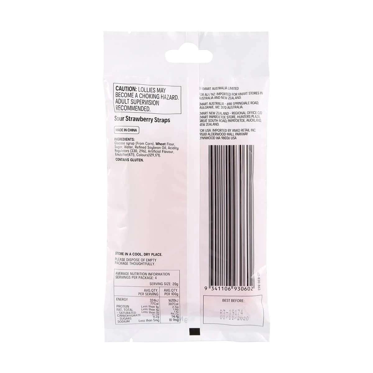 2 Sour Strawberry Straps 80g, 2 of 3