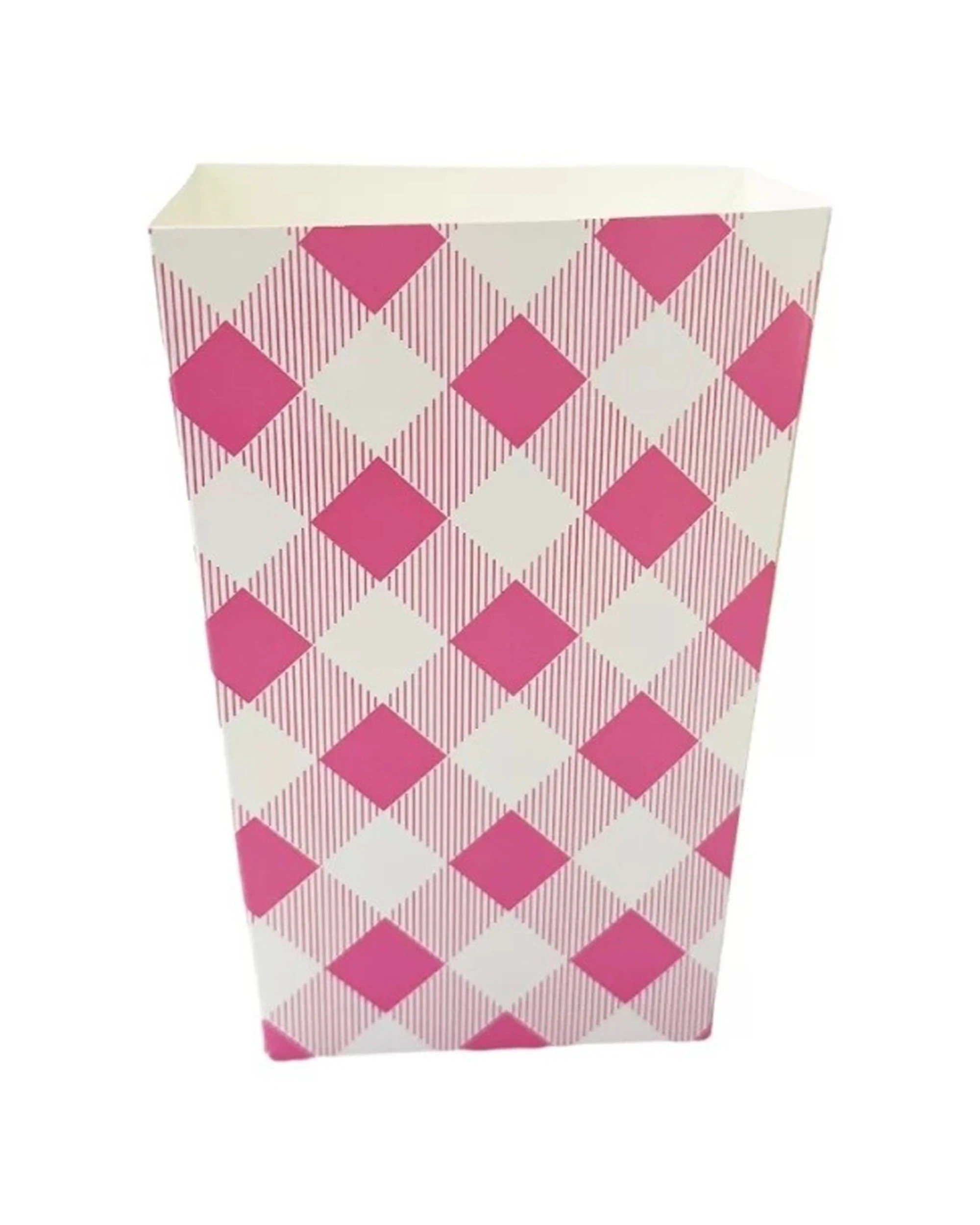 1 Party Maker 10pc Gingham Popcorn Box Event Supplies Party Tableware - Pink, 1 of 1
