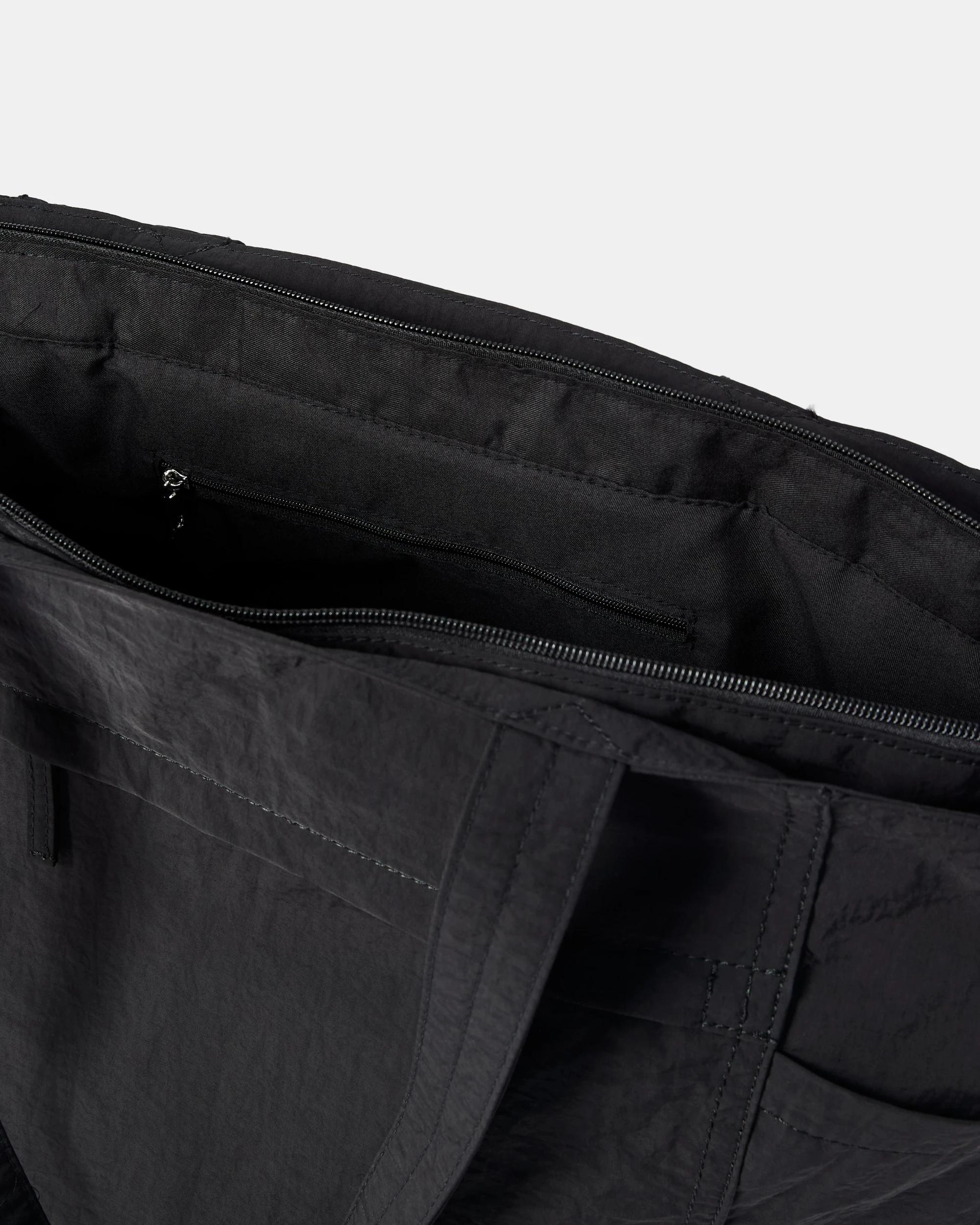 3 Large Nylon Pocket Tote Black, 3 of 4