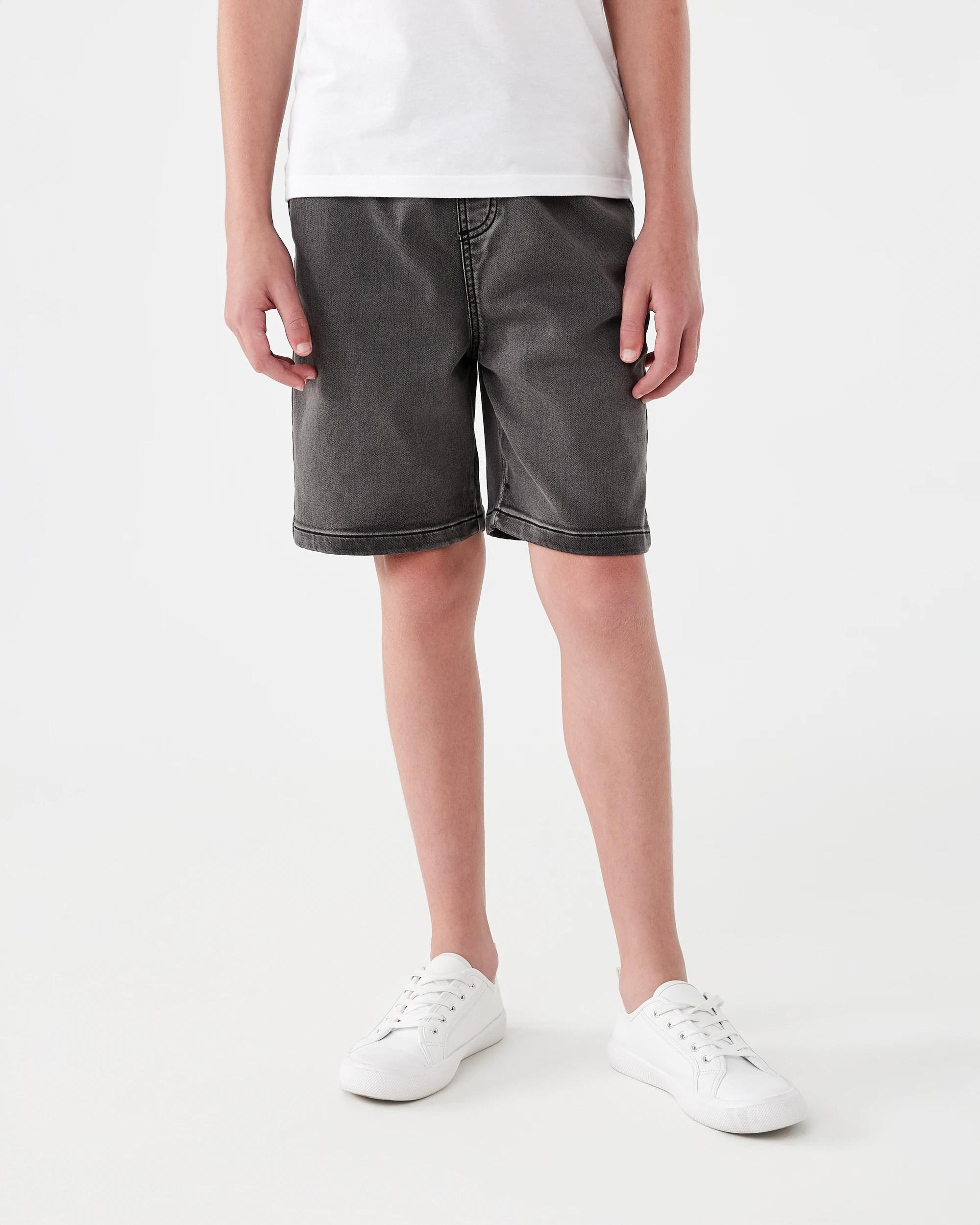 1 Pull-On Denim Shorts Blk Wash, 1 of 7
