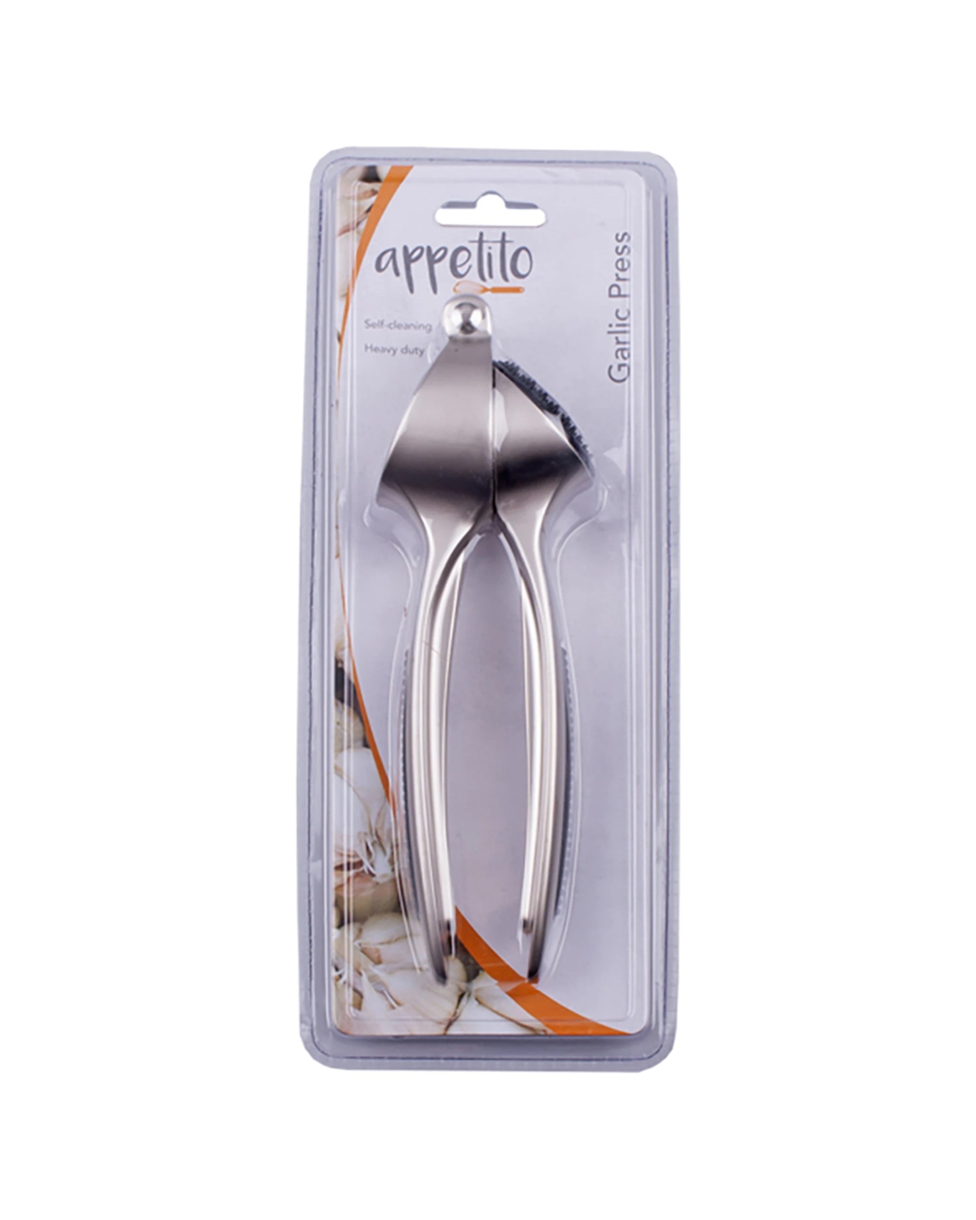 2 Appetito Garlic Press With Self Cleaning Home Kitchen Cooking Kitchen - Metallic, 2 of 2