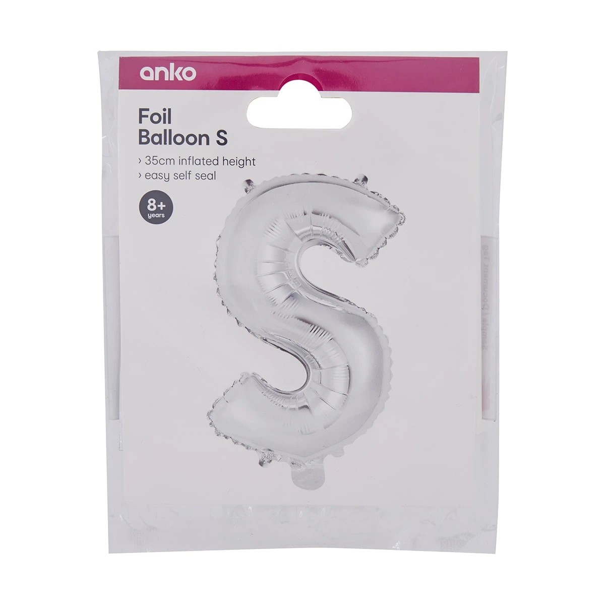4 Foil Balloon - Letter S, 4 of 4