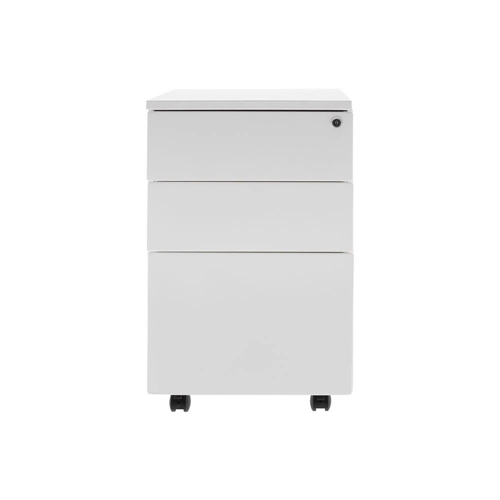 2 Stilford 3 Drawer Mobile Filing Pedestal AFRDI White Cabinets Pedestals, 2 of 4