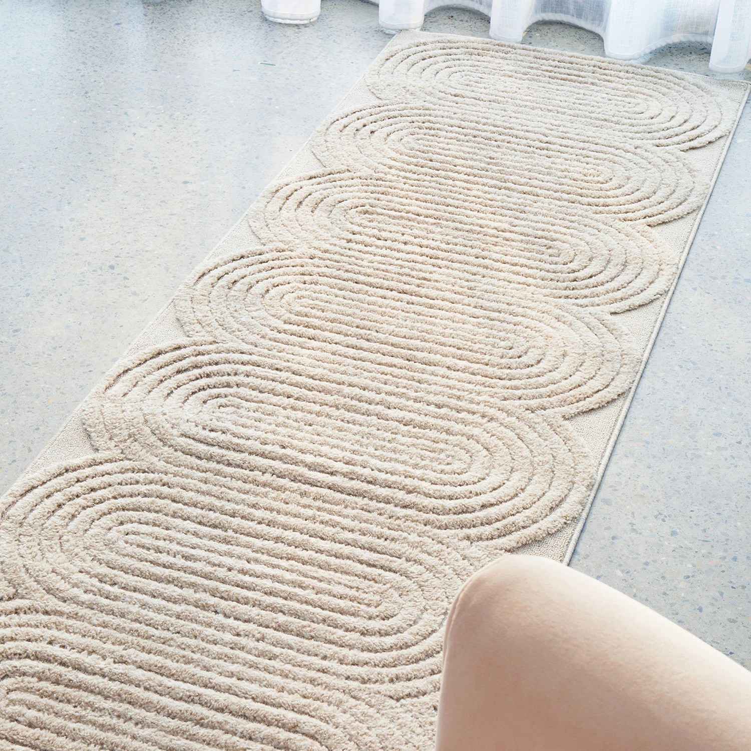 1 Common Ground Rugs Nirvana Carl 300x80cm - Medium Runner Power Loomed Pet Friendly Rug - Beige, 1 of 7