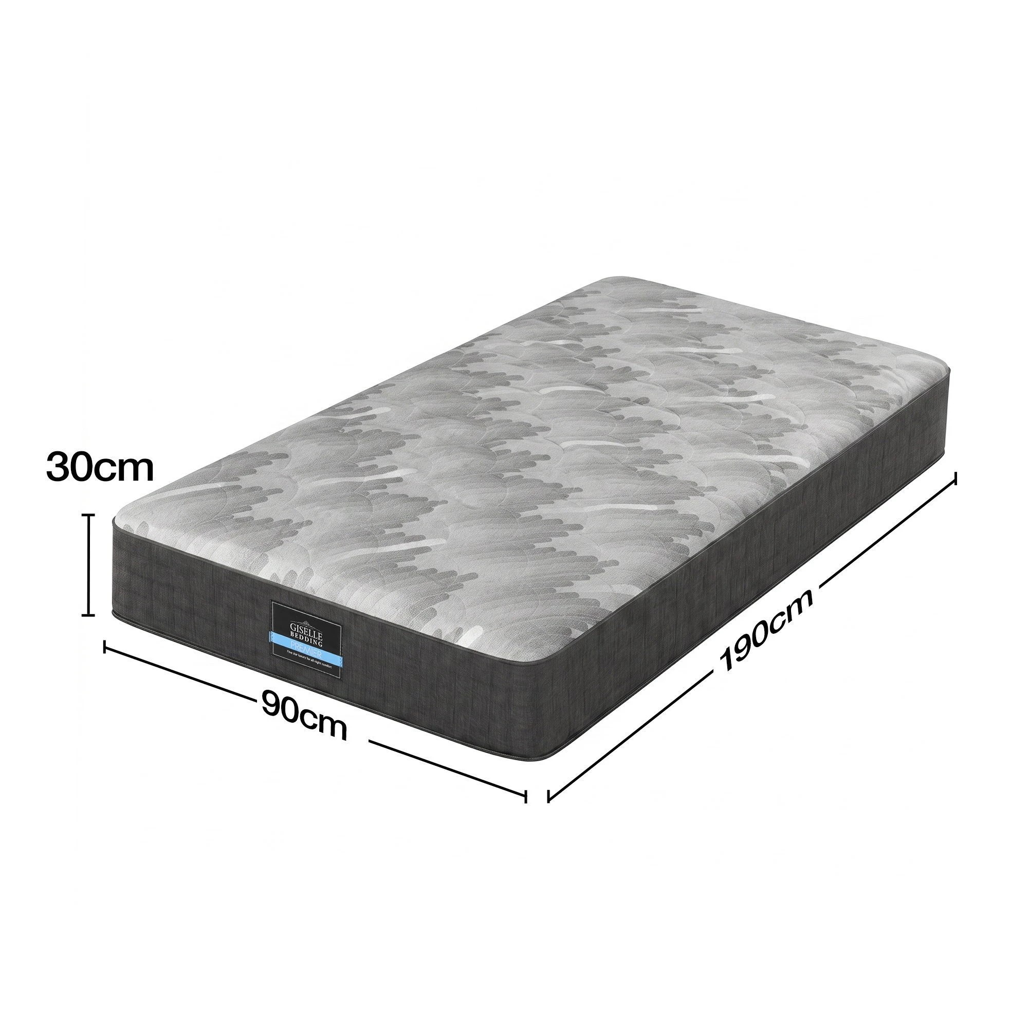 3 Giselle Bedding 30cm Mattress with Edge Support and 5-Zone Comfort - Single Bed - Multi, 3 of 9