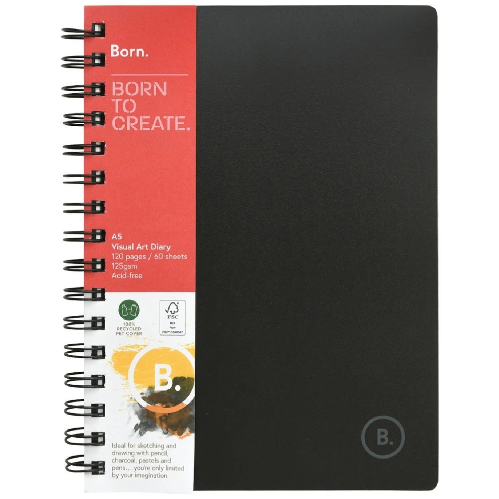 1 Born A5 Visual Art Diary 120 Page, 1 of 4