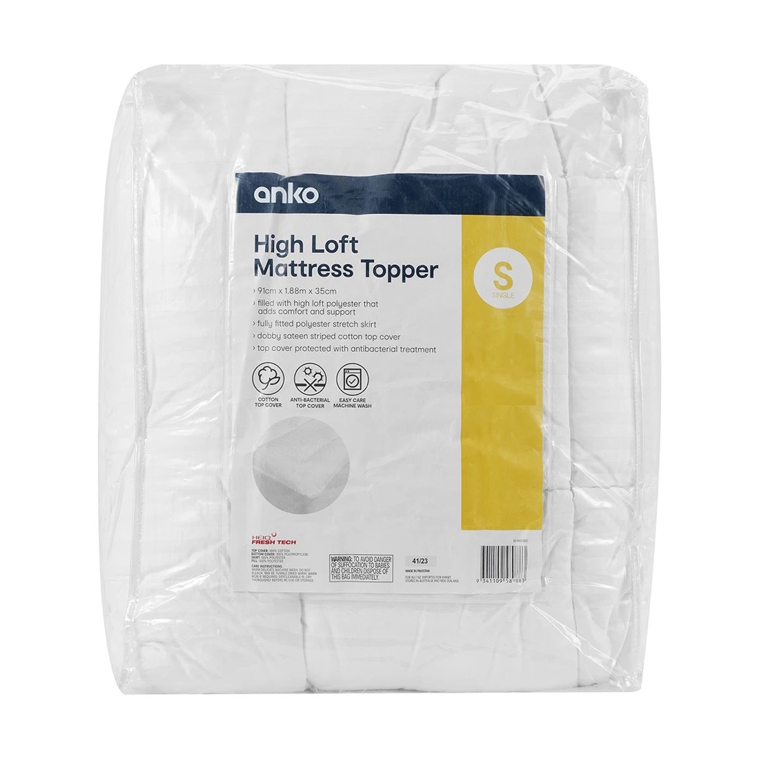 1 High Loft Mattress Topper - Single Bed, White, 1 of 5