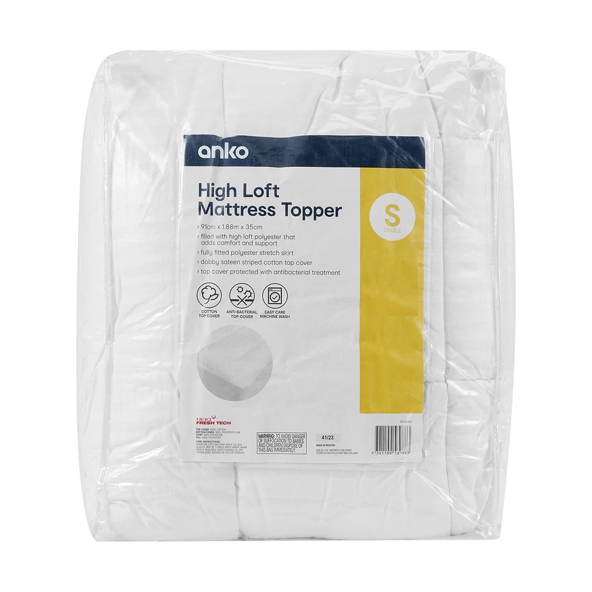 1 High Loft Mattress Topper - Single Bed, White, 1 of 6