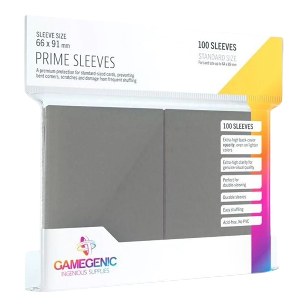 1 Gamegenic Prime Card Sleeves Dark Gray 66mm X 91mm 100 Sleeves Per Pack, 1 of 3