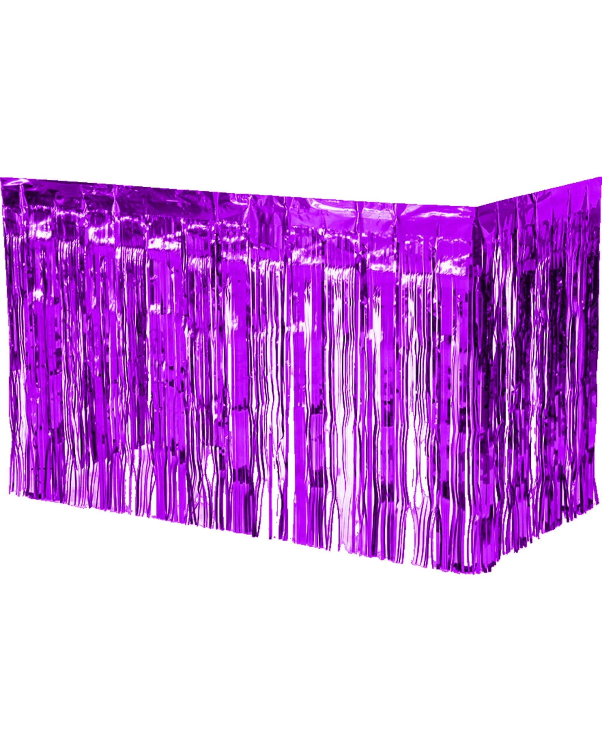 1 Partyrama Metallic Purple Table Skirt - Purple, 1 of 2