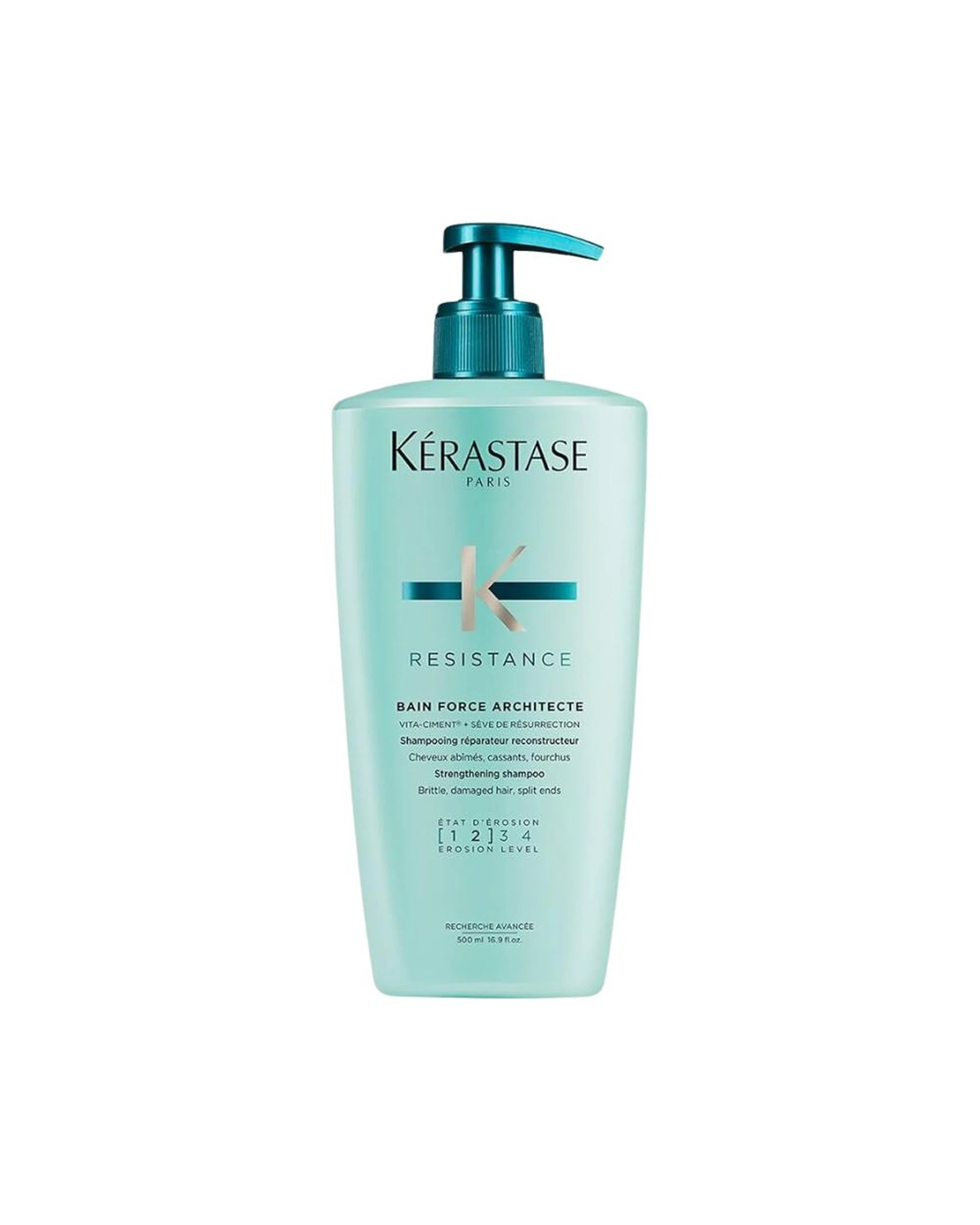 1 Kerastase Resistance Bain Force Architecte Shampoo 500mL, 1 of 3