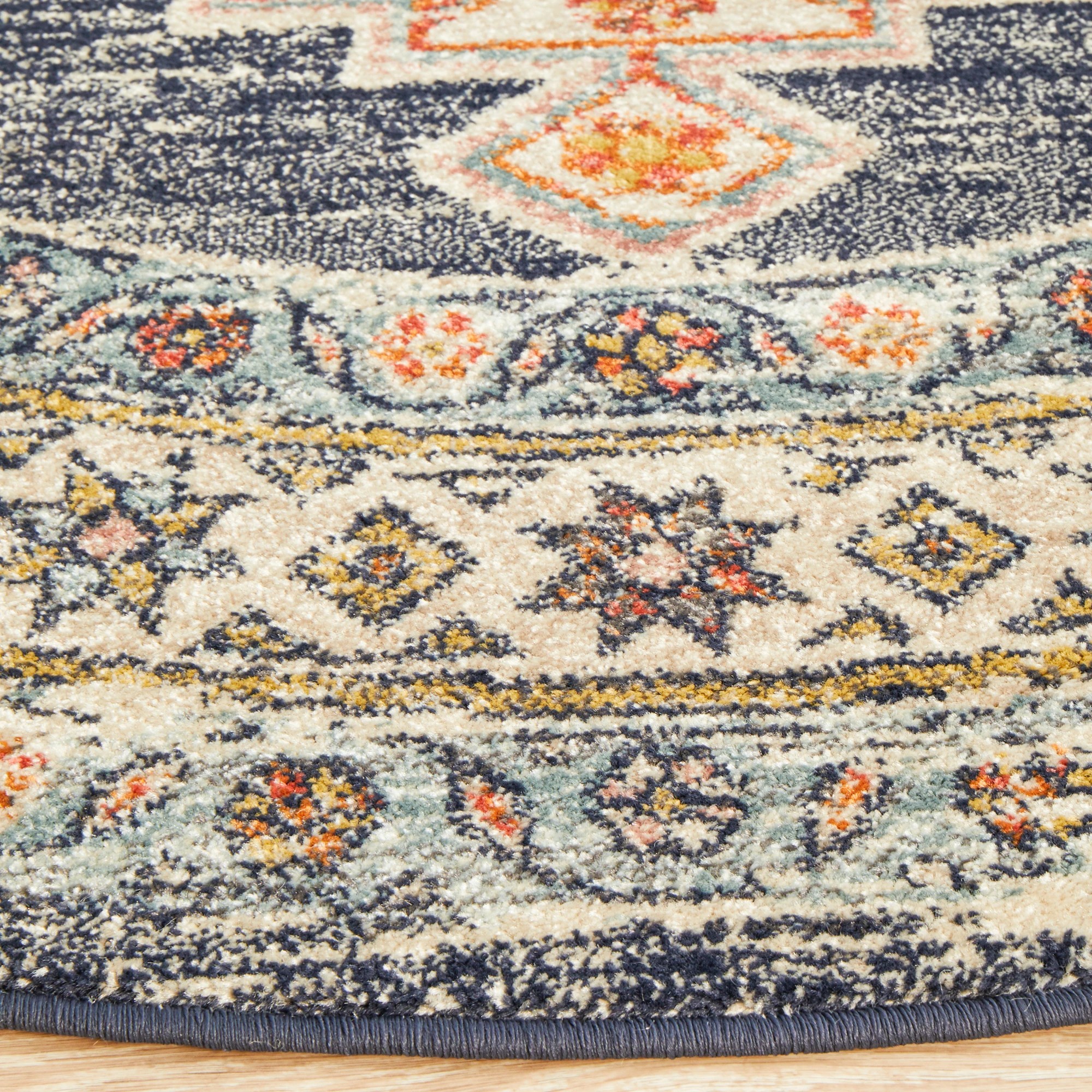 5 Common Ground Rugs Eterna 855 150x150cm - Small Round Rug - Blue, 5 of 8