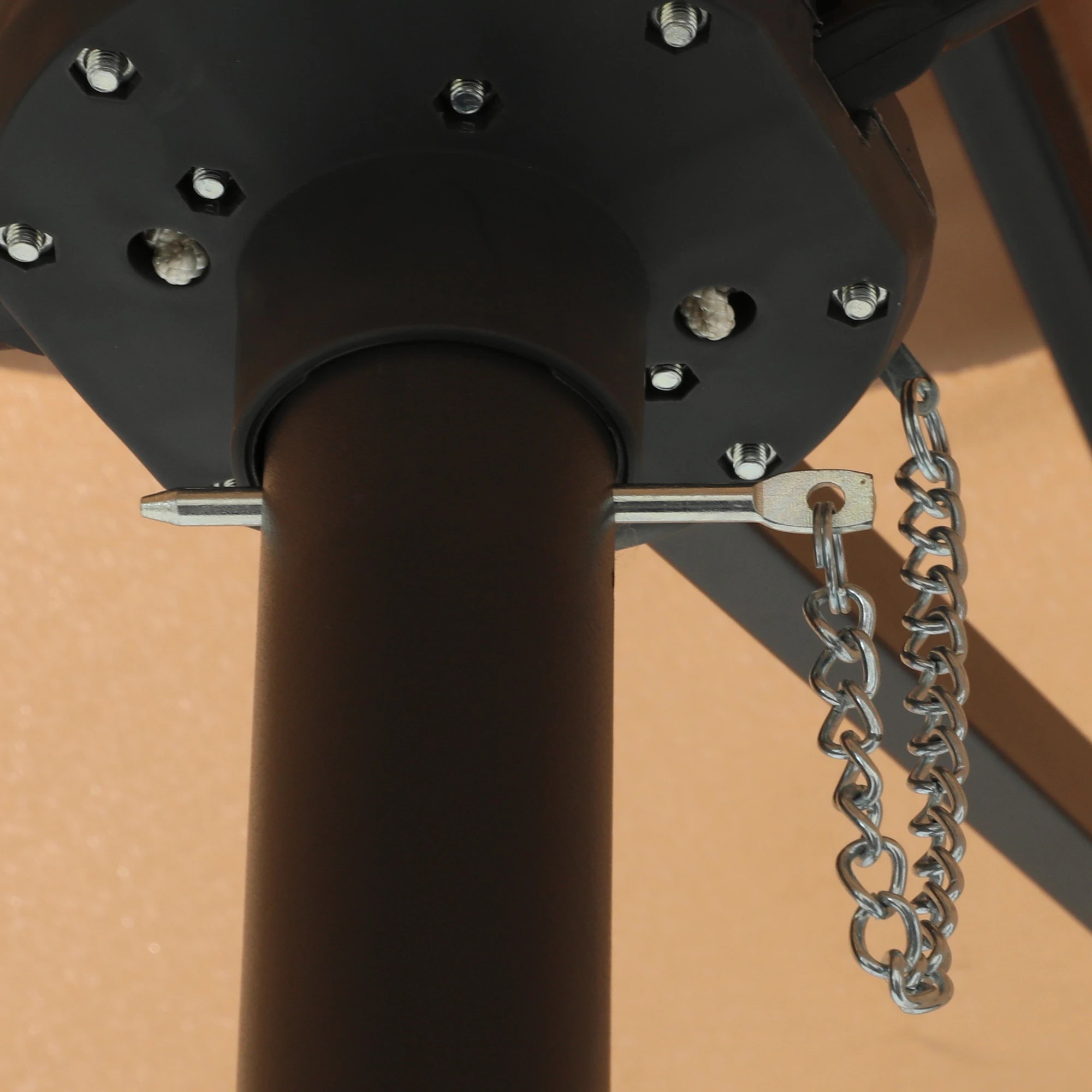 6 Centra 4.5x2.6M Outdoor Double Large Patio Umbrella with Base - Beige, 6 of 9