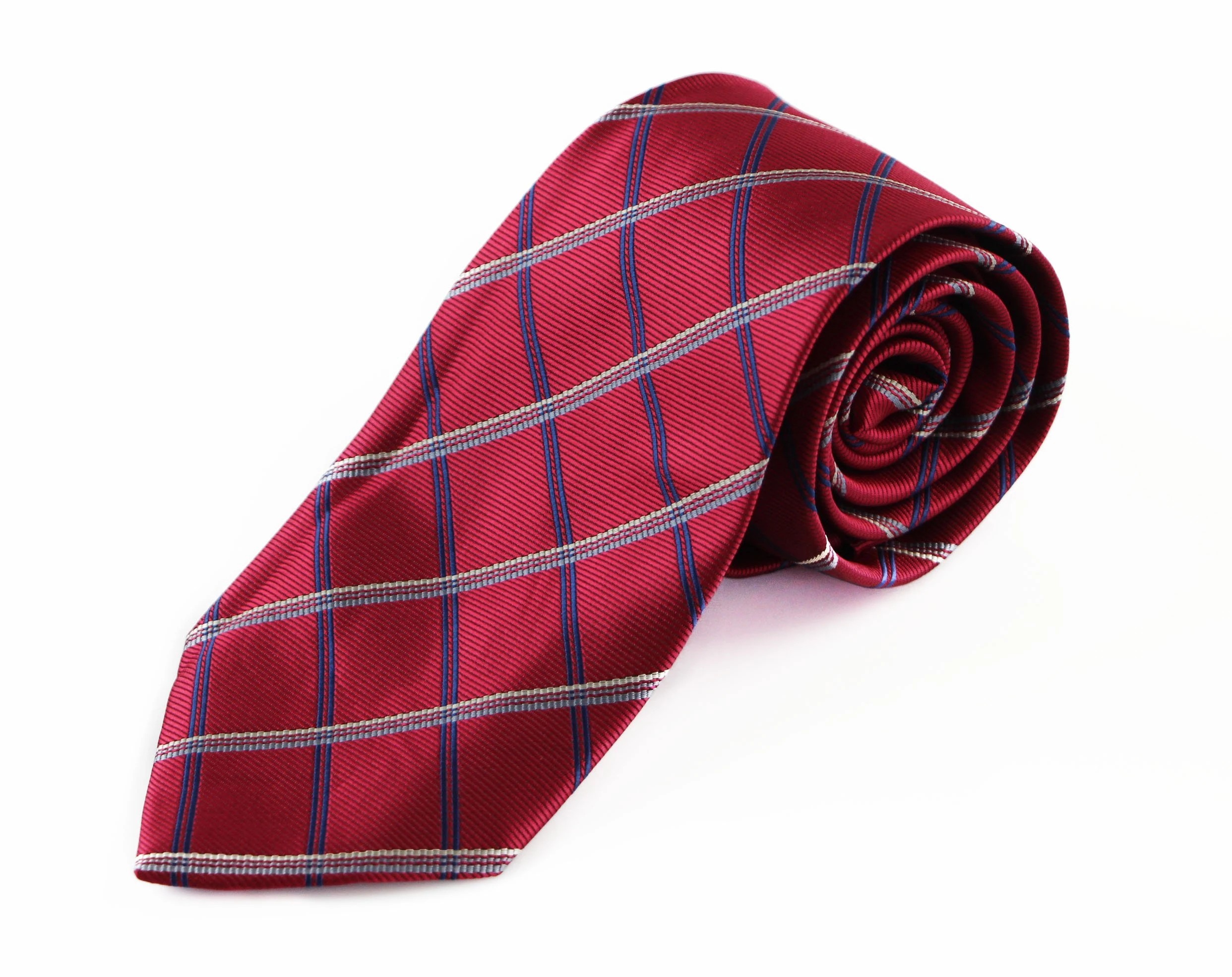 3 Zasel Mens Dark Red And Navy Striped Patterned 8cm Neck Tie - Multi, 3 of 3