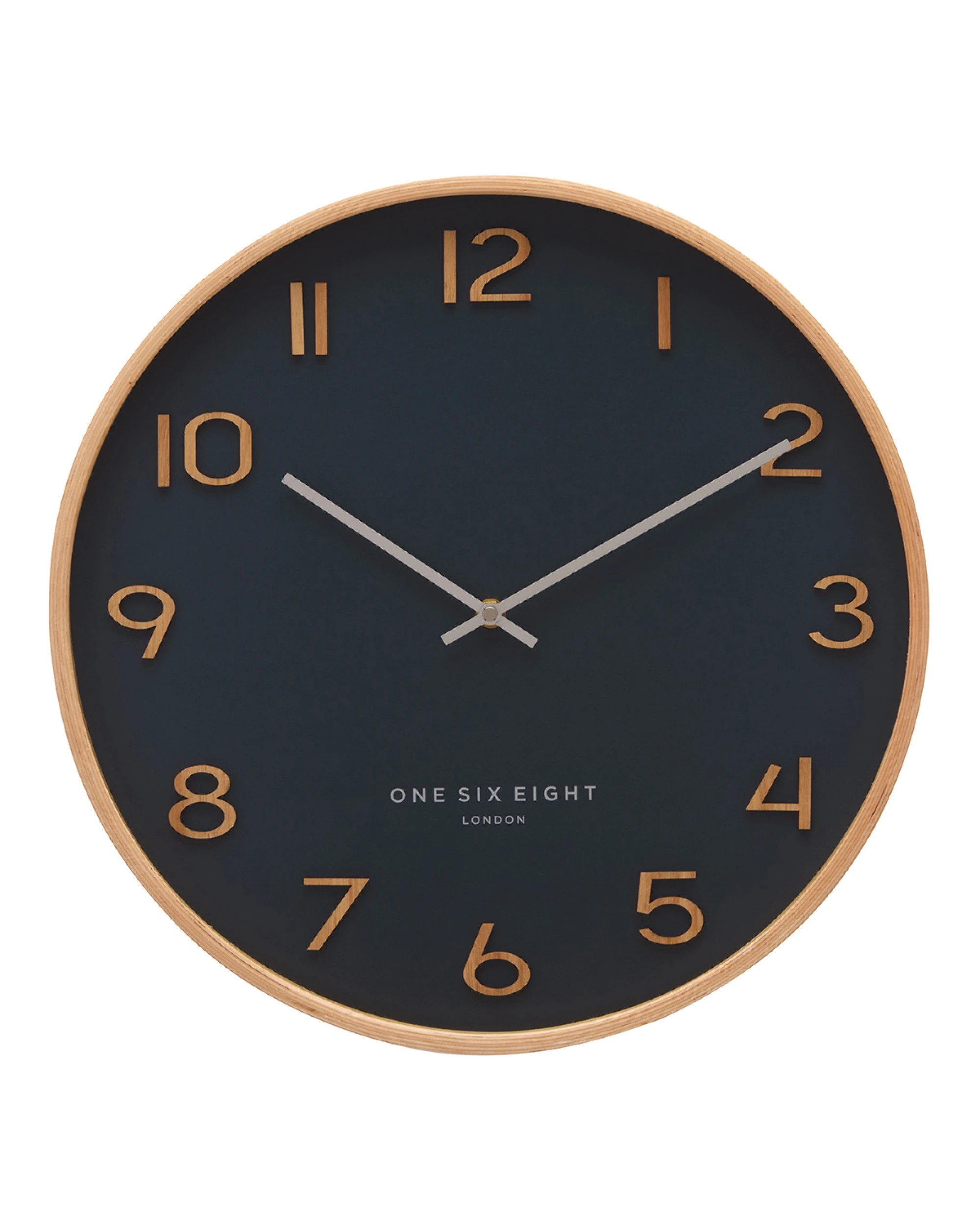 1 One Six Eight London Wallace Silent Wall Clock - 41cm - Petrol Blue - Blue, 1 of 3