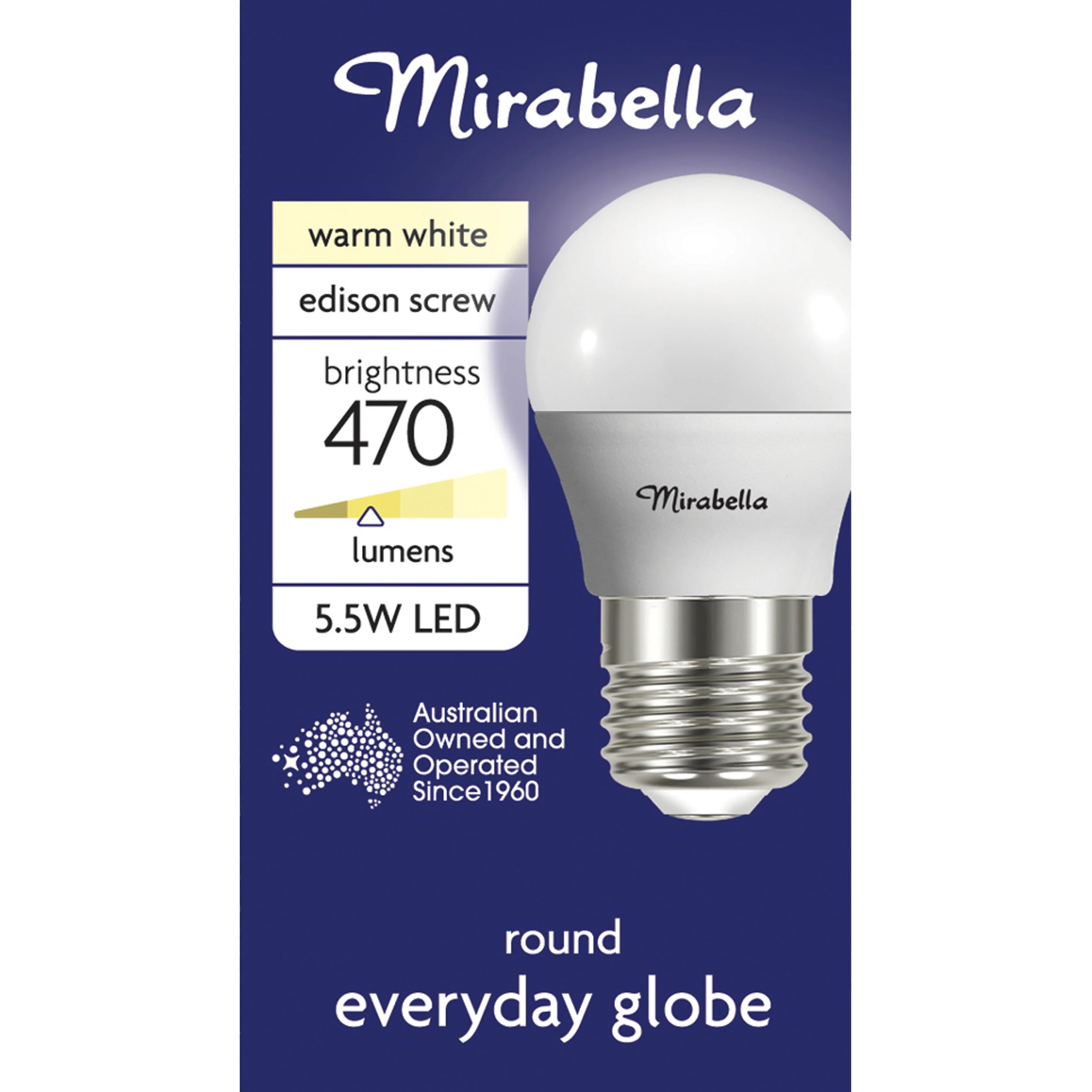 2 Mirabella E27 5.5W Warm White LED Round Everyday Globe, 2 of 7
