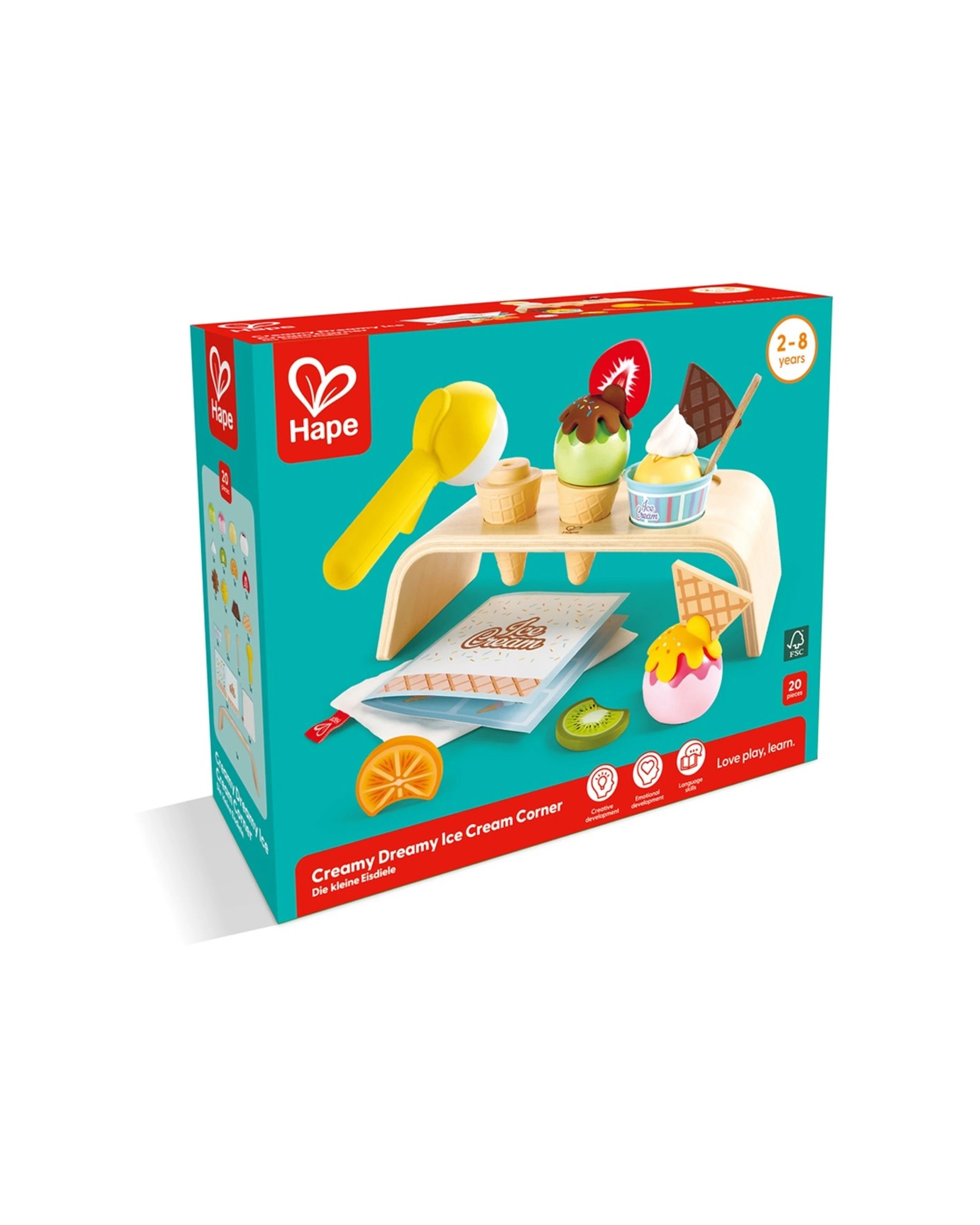 2 Hape Creamy Dreamy Ice Corner Pretend Play Toy With Toppings Kids - Plain, 2 of 4