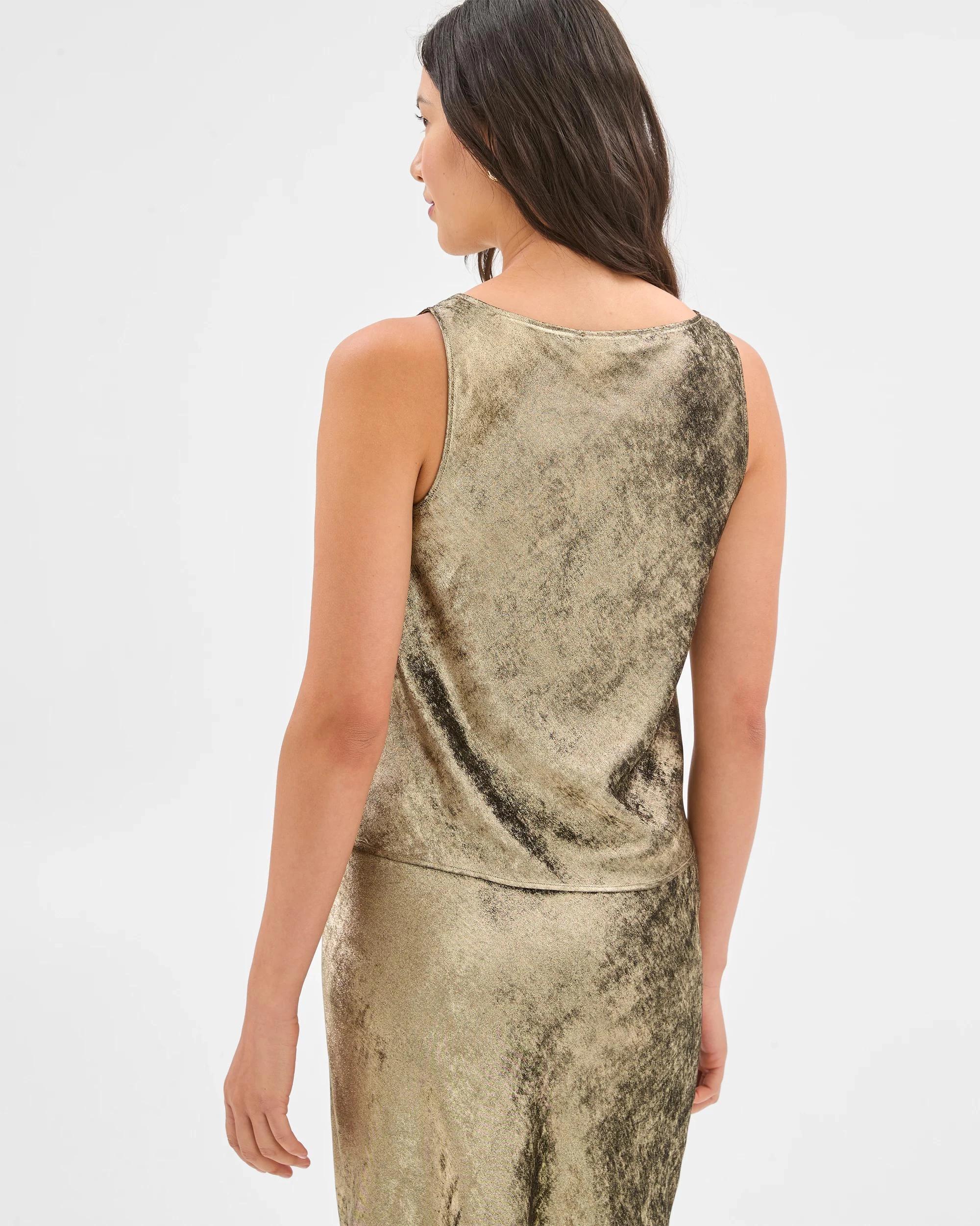 5 Sleeveless Metallic Cami - Preview BLACK/GOLD FOILING, 5 of 5