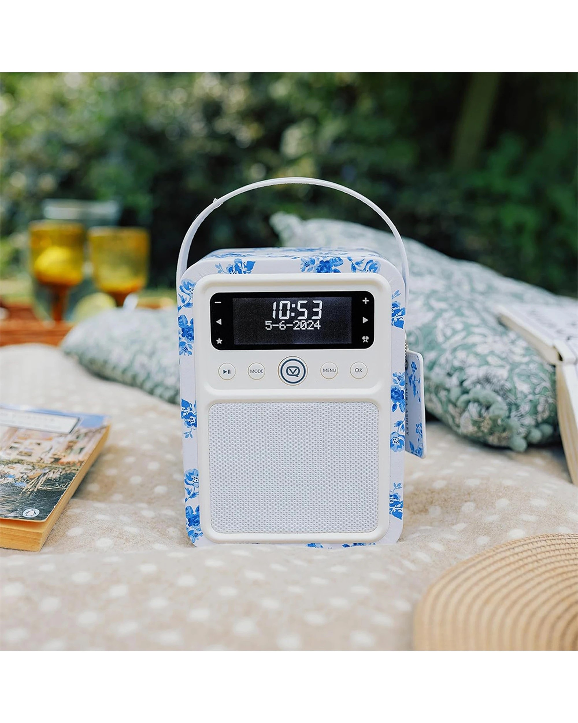 4 VQ Monty DAB+ Digital FM Radio Bluetooth Speaker Laura Ashley Designer China Rose - Pattern, 4 of 6