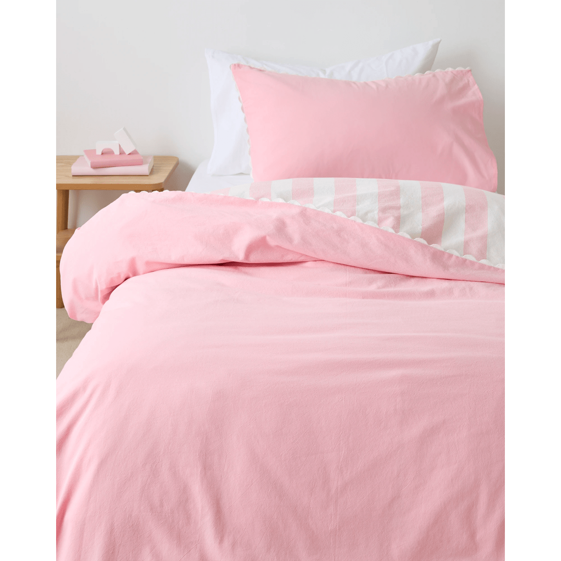 2 Arlo Stonewash Stripe Kids Quilt Cover Set
 - Queen Bed
 - Pink, 2 of 6
