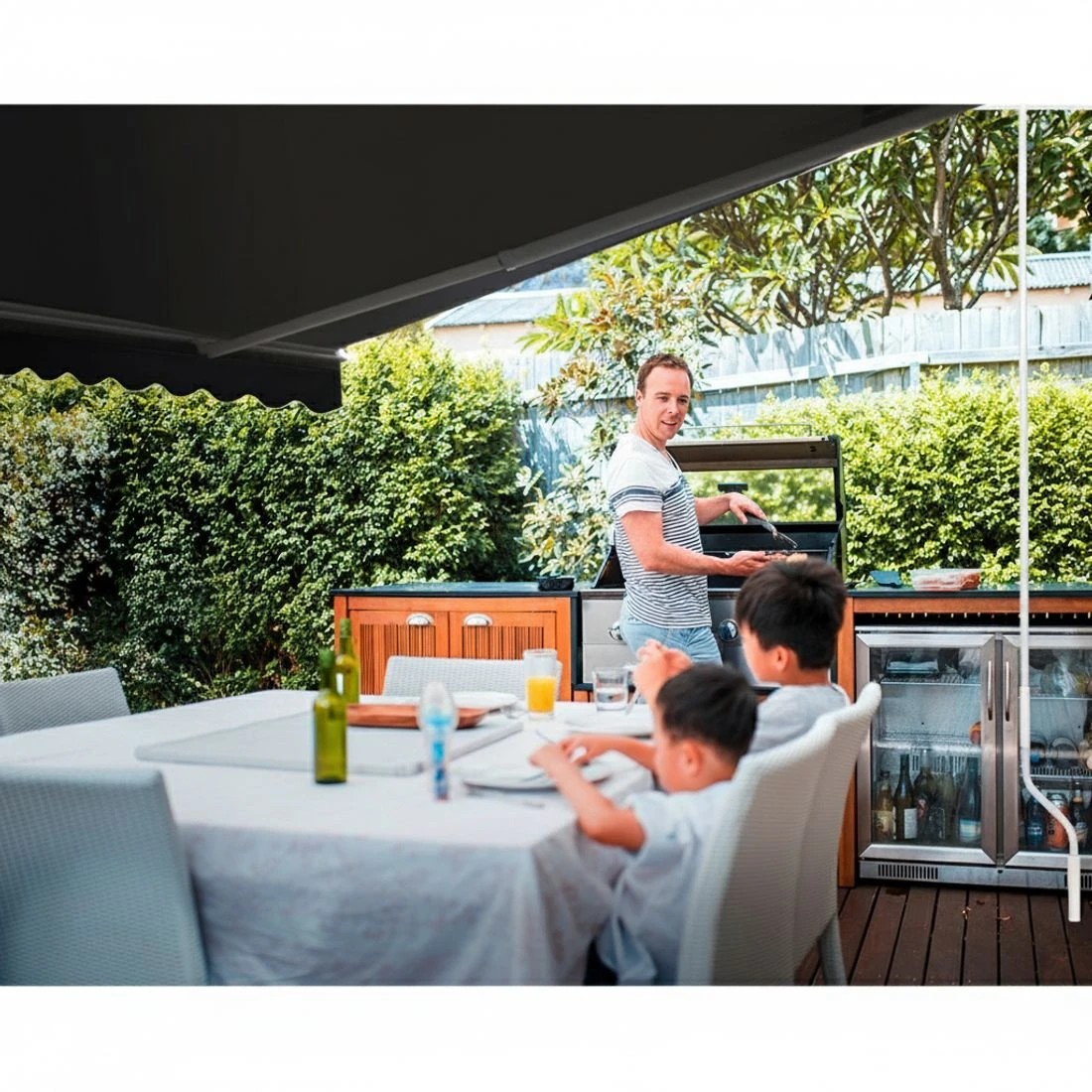 4 Instahut Retractable Folding Arm Awning Manual Sunshade 5Mx3M - Grey, 4 of 6