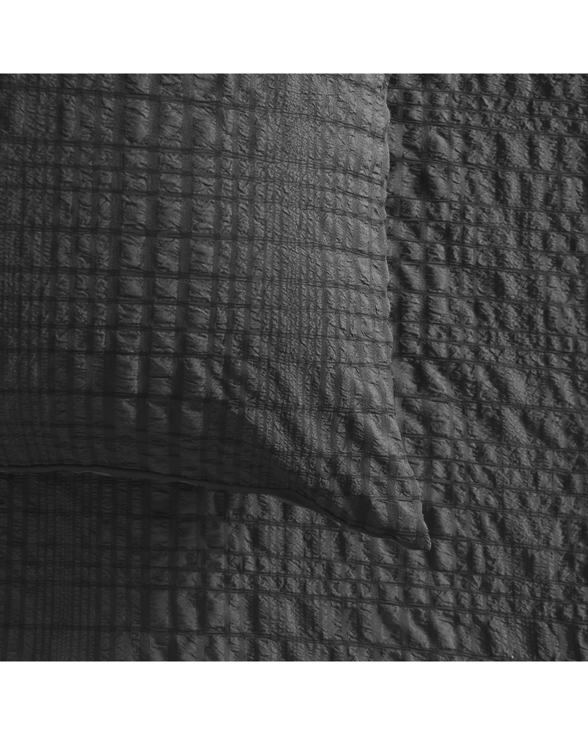 5 Dreamaker Ellis Seersucker Quilt Cover Set - King Single Bed - Charcoal, 5 of 7