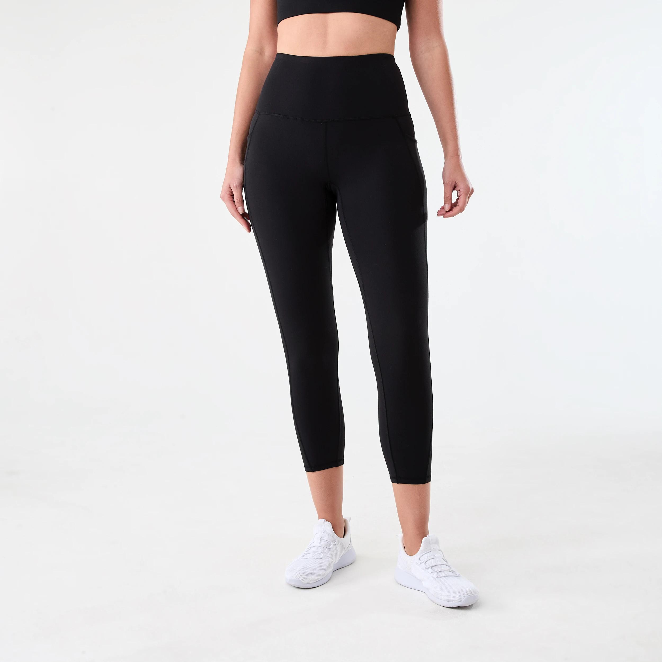 1 Active Womens Crop Ultimate Yoga Leggings BLACK, 1 of 5