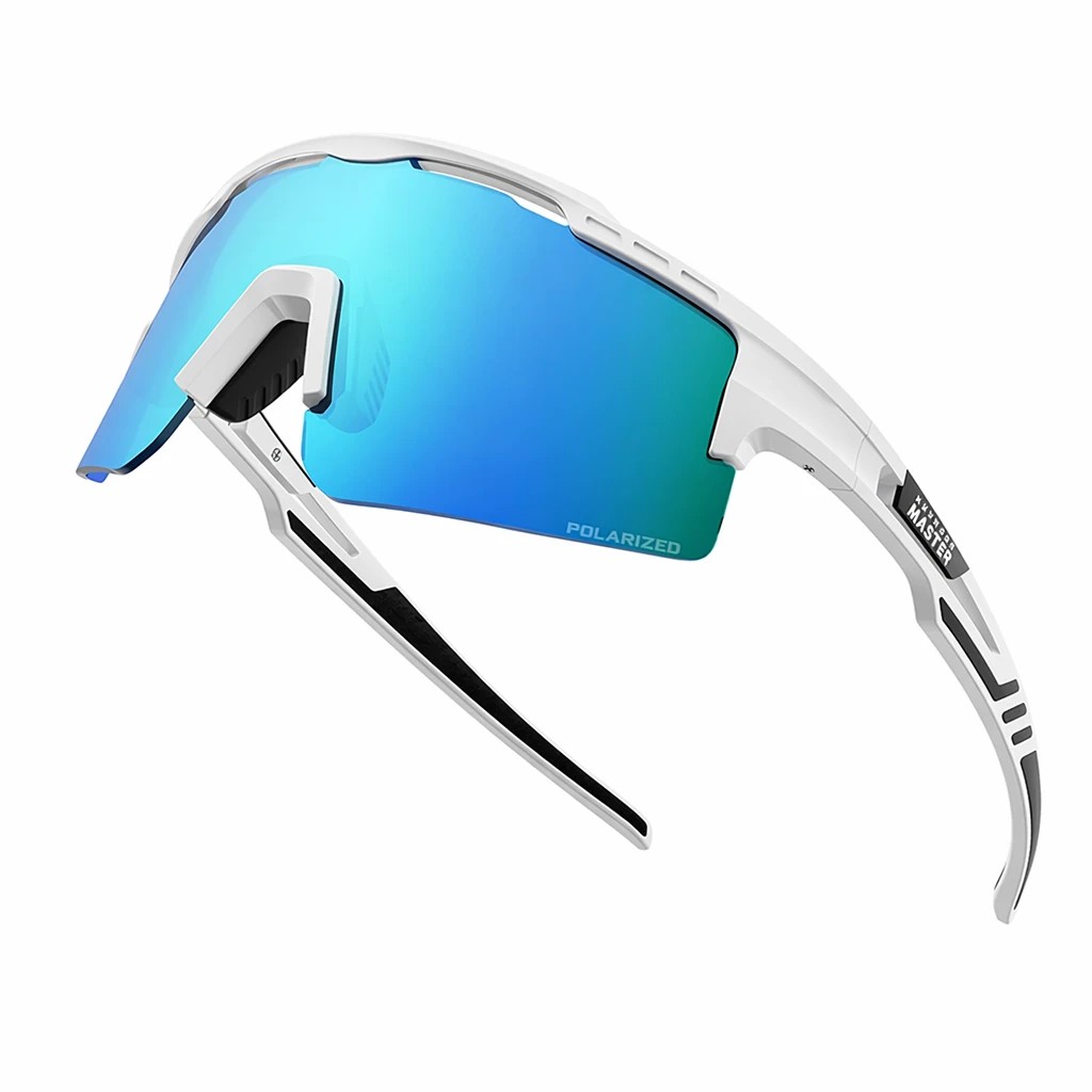 1 OutdoorMaster Hawk II Polarised Sports Sunglasses TR90 UV400 Cycling Glasses Blue - Blue, 1 of 6