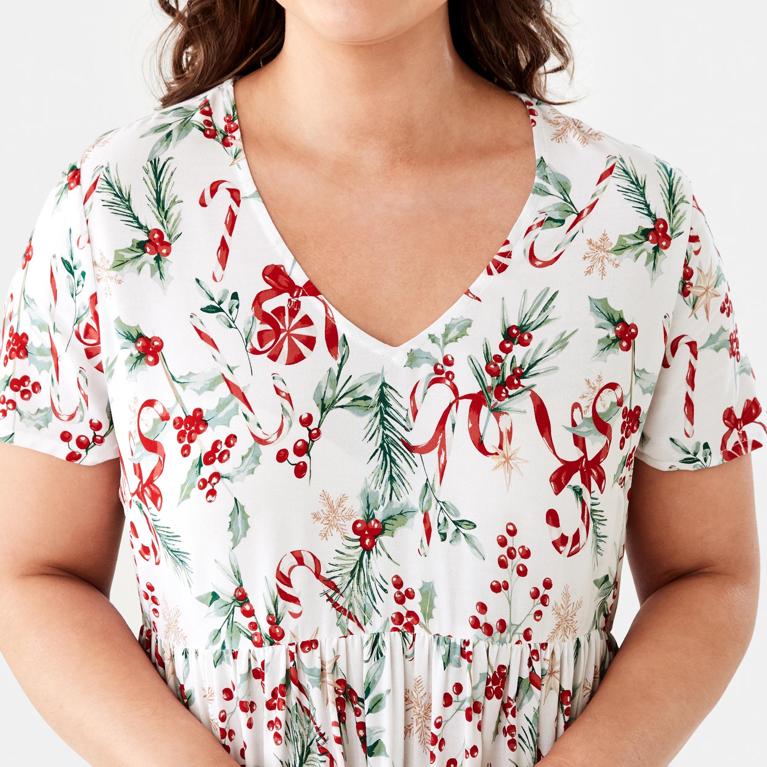 6 Short Sleeve Christmas Mini Dress Candy Cane, 6 of 8
