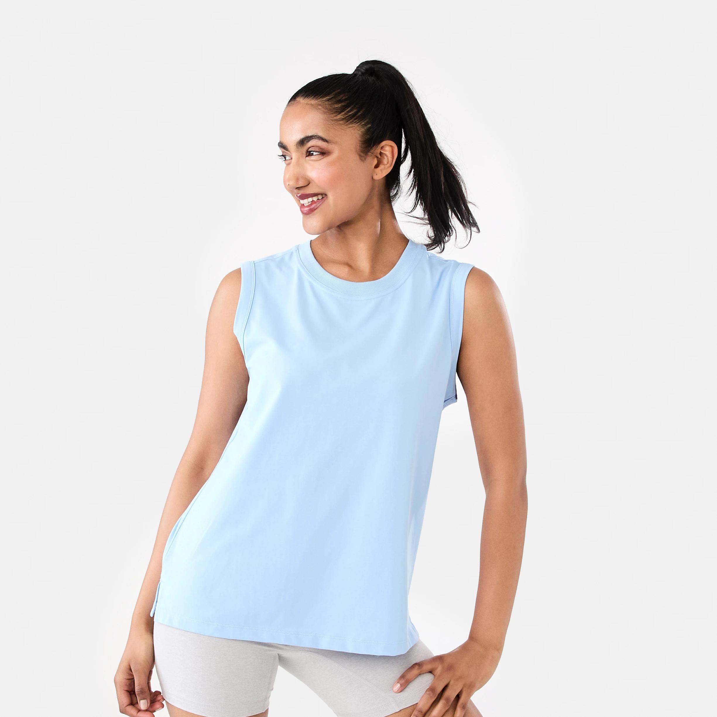 1 Active Womens Muscle Tank Blu Melody, 1 of 8