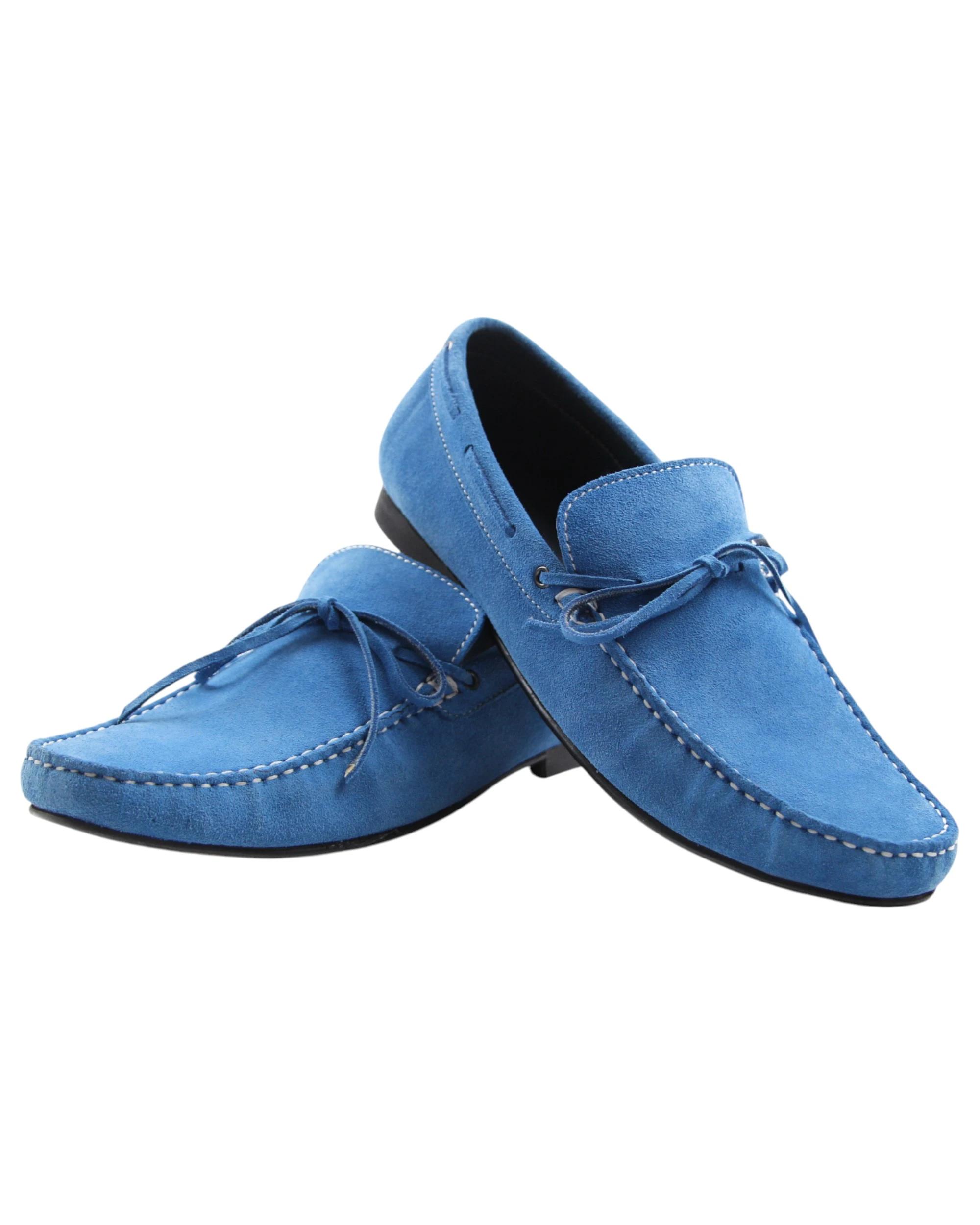 3 Zasel Mens Bay Leather Casual Boat Deck Loafers Sneakers Shoes BLUE, 3 of 3