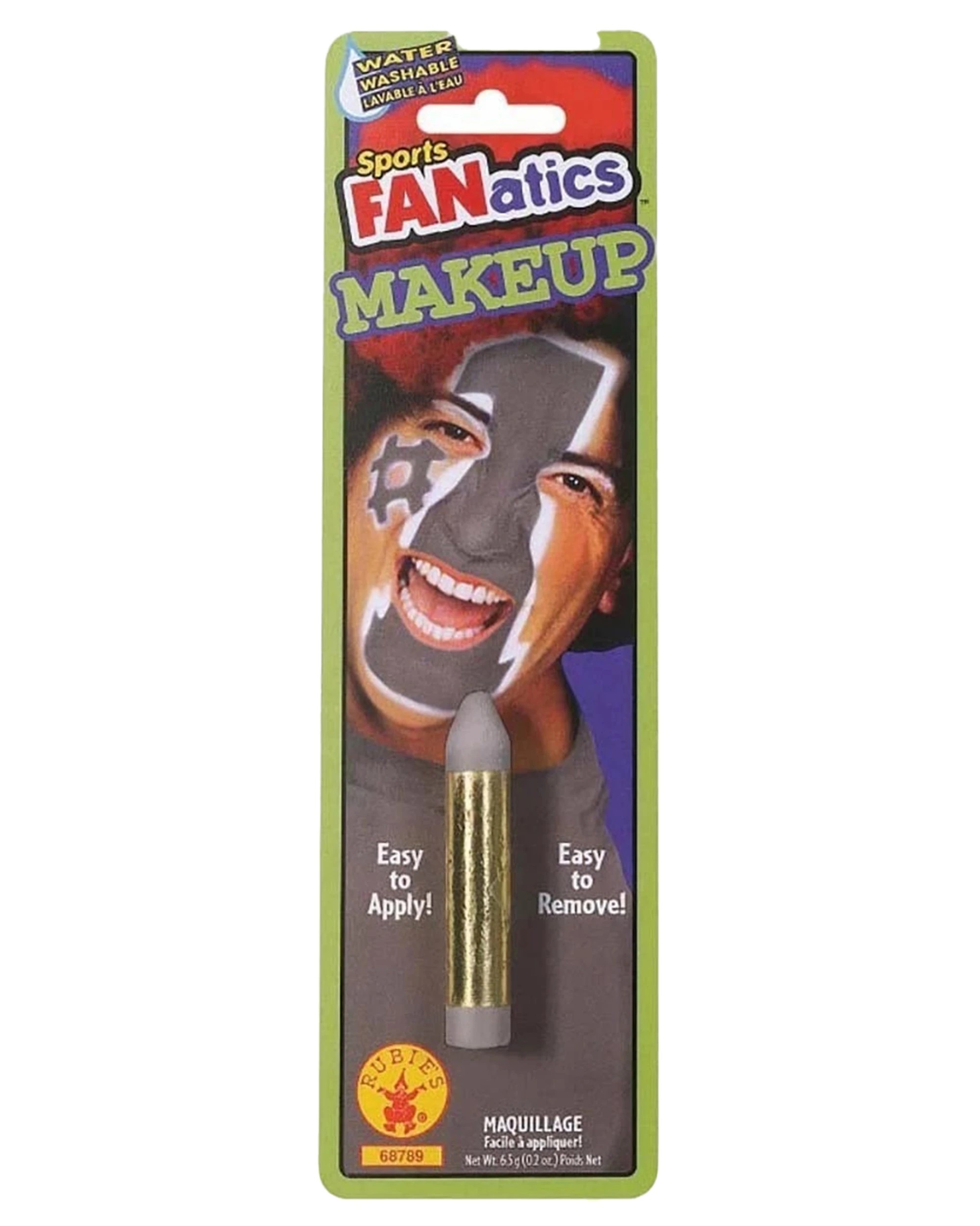1 Rubies Sports Fan Washable Face Paint Make Up Costume Accessory - Grey, 1 of 3