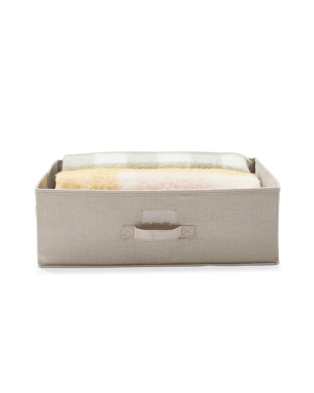 3 Linen Look Underbed Storage Box - Beige, 3 of 8