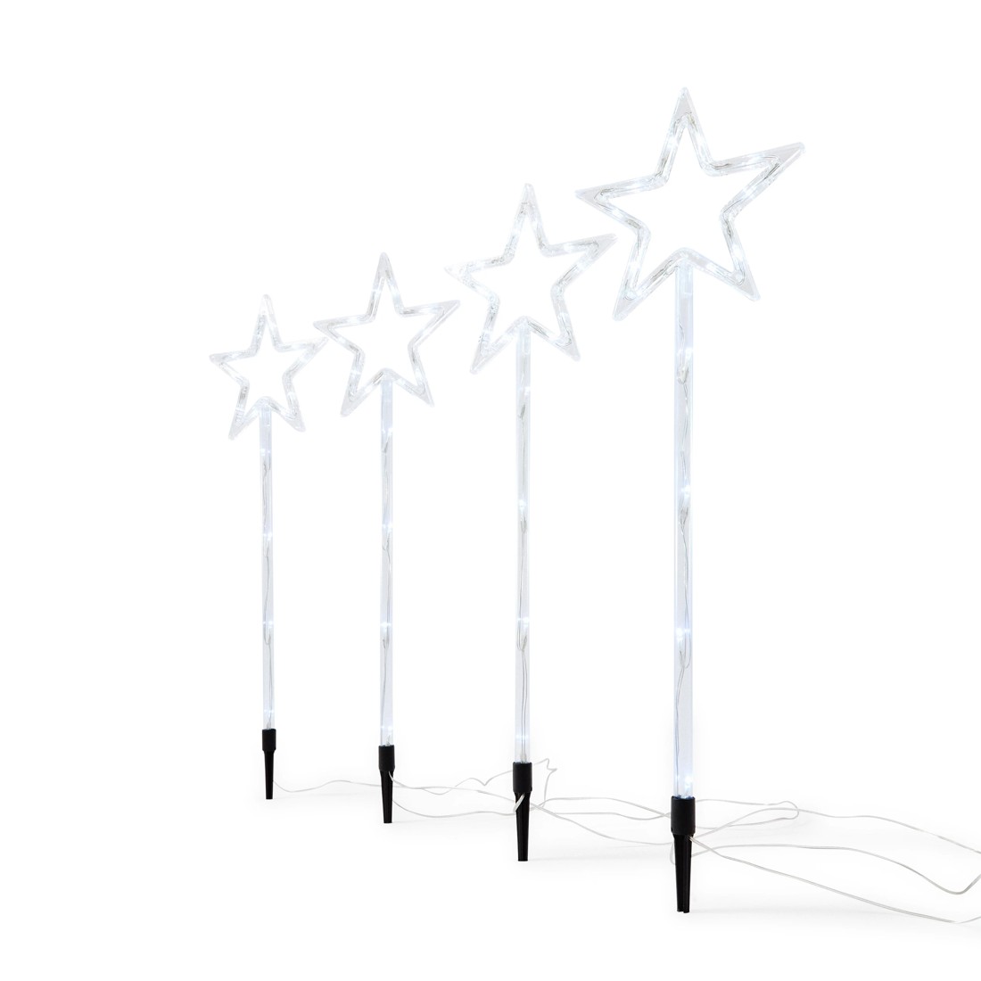 2 4 Pack Solar LED Light Up Star Stakes, 2 of 10