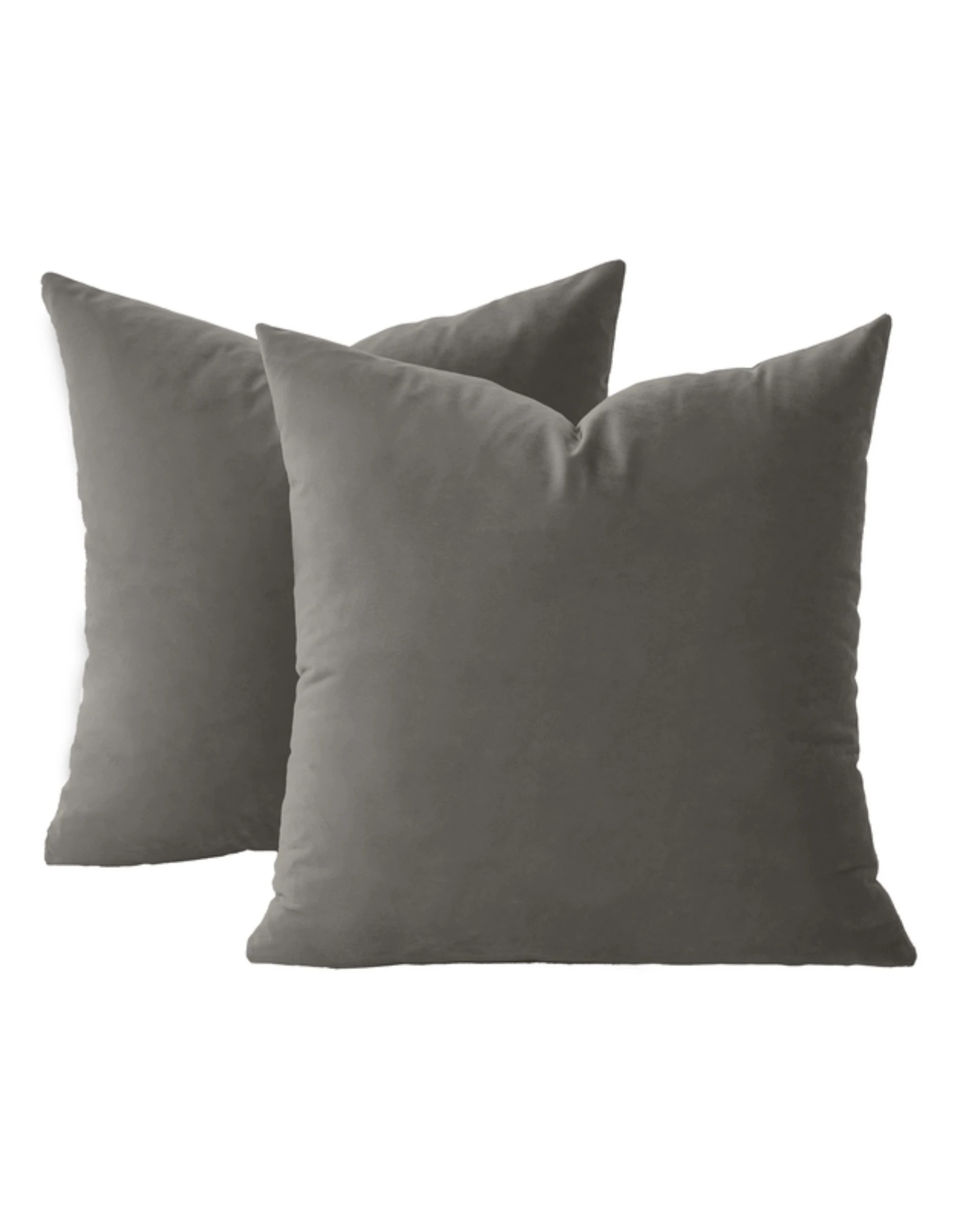 1 Gioia Casa 2-Pack Velvet Cushion Covers 45x45cm - Dark Grey, 1 of 1