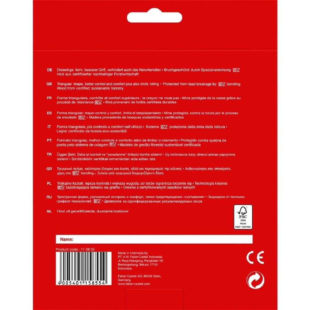 5 Faber-Castell Triangular Coloured Pencils Assorted 24 Pack, 5 of 5