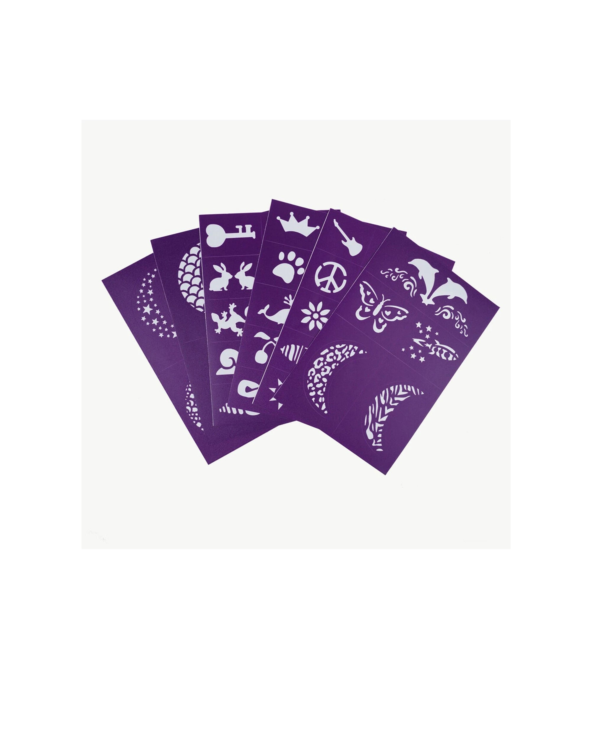 3 OH FLOSSY 4x40pc Reusable Adhesive Face Paint Makeup Stencils - Purple, 3 of 3