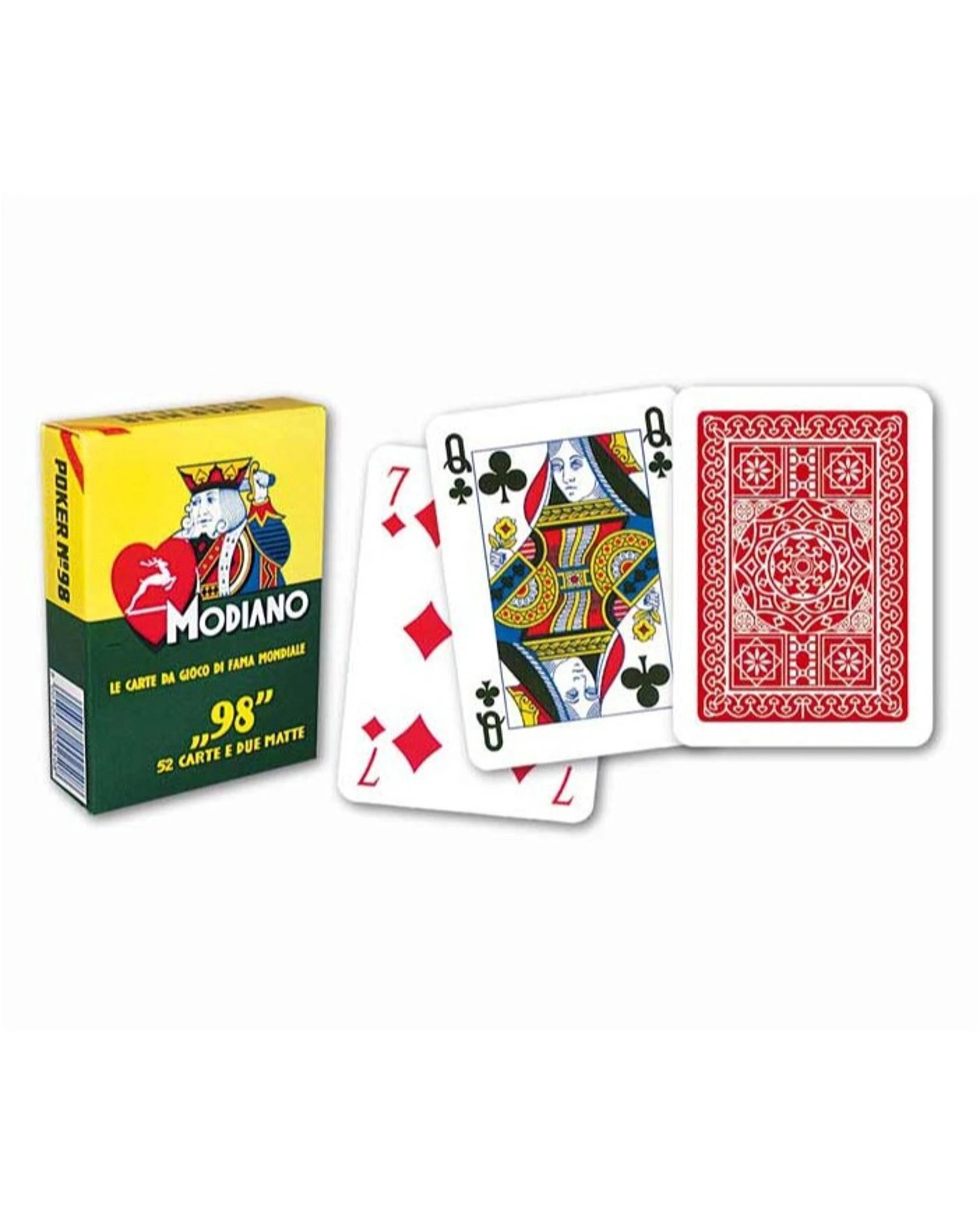 1 Modiano Poker 98 Red Plastic Coated Playing Card Poker Deck - Red, 1 of 5