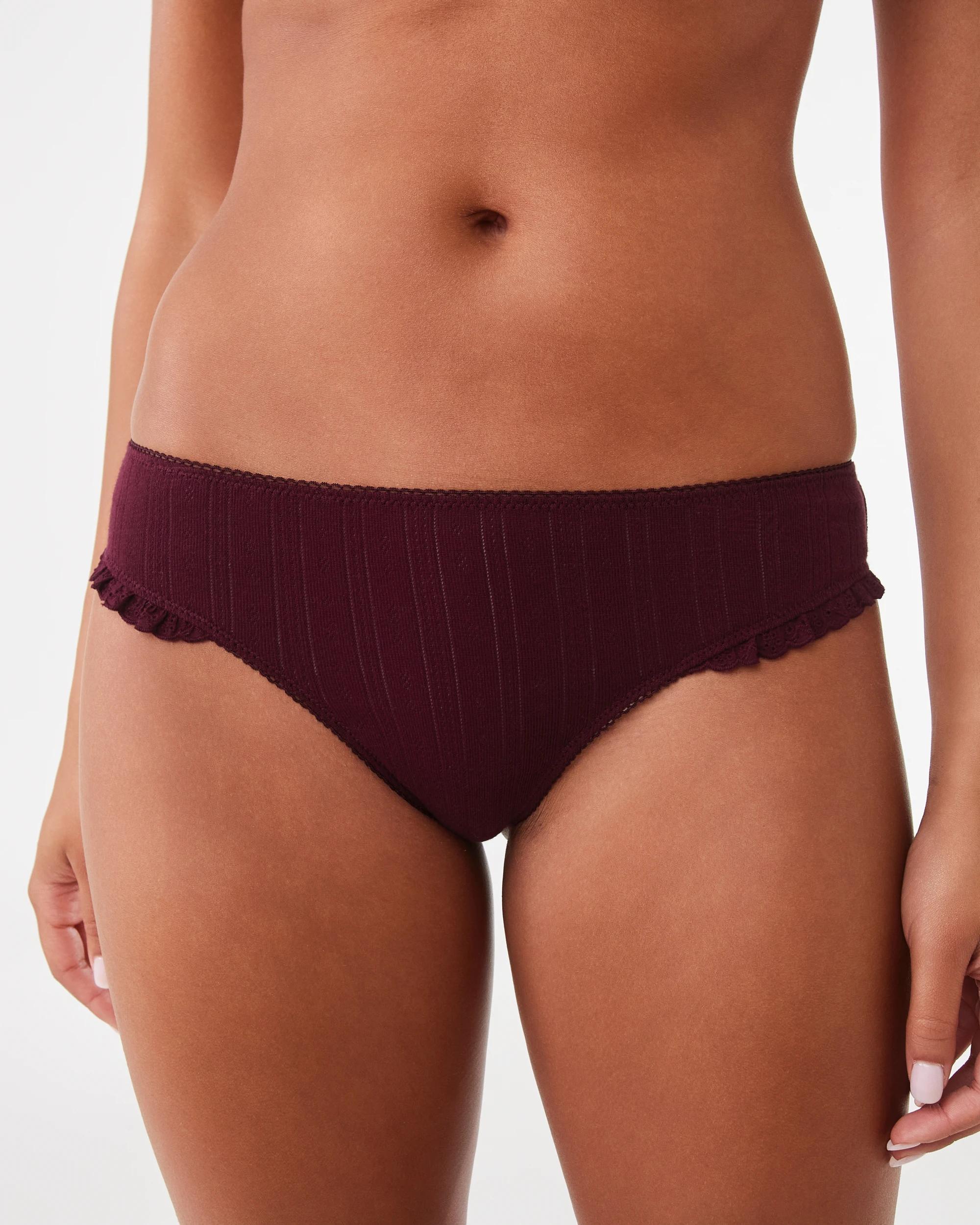 6 3 Pack Pointelle Ruffle G-String Briefs Vlvt Ditsy, 6 of 10