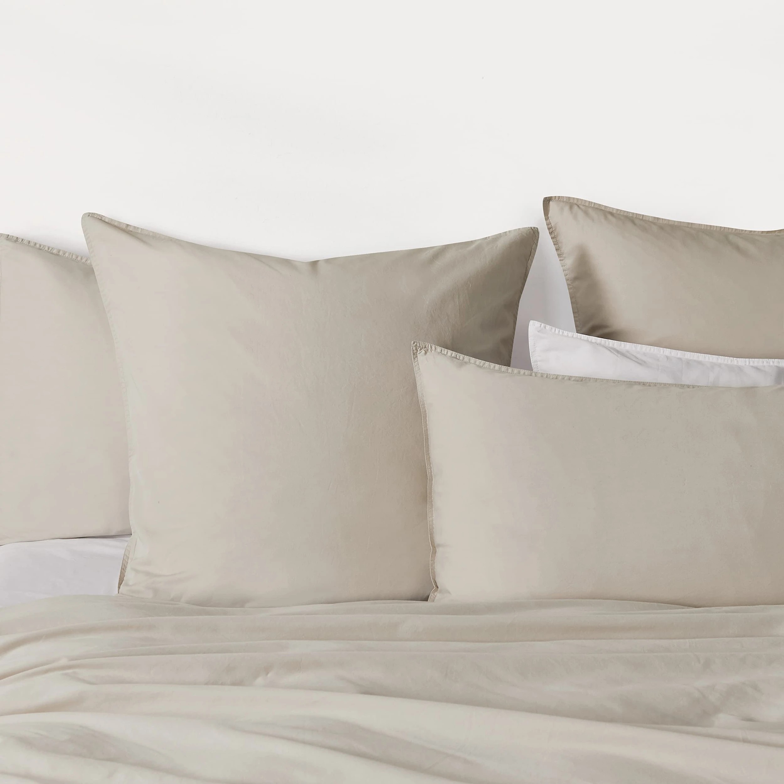 1 Gioia Casa 2-Pack Vintage Washed Cotton Standard Pillowcases Hypoallergenic - Natural, 1 of 3