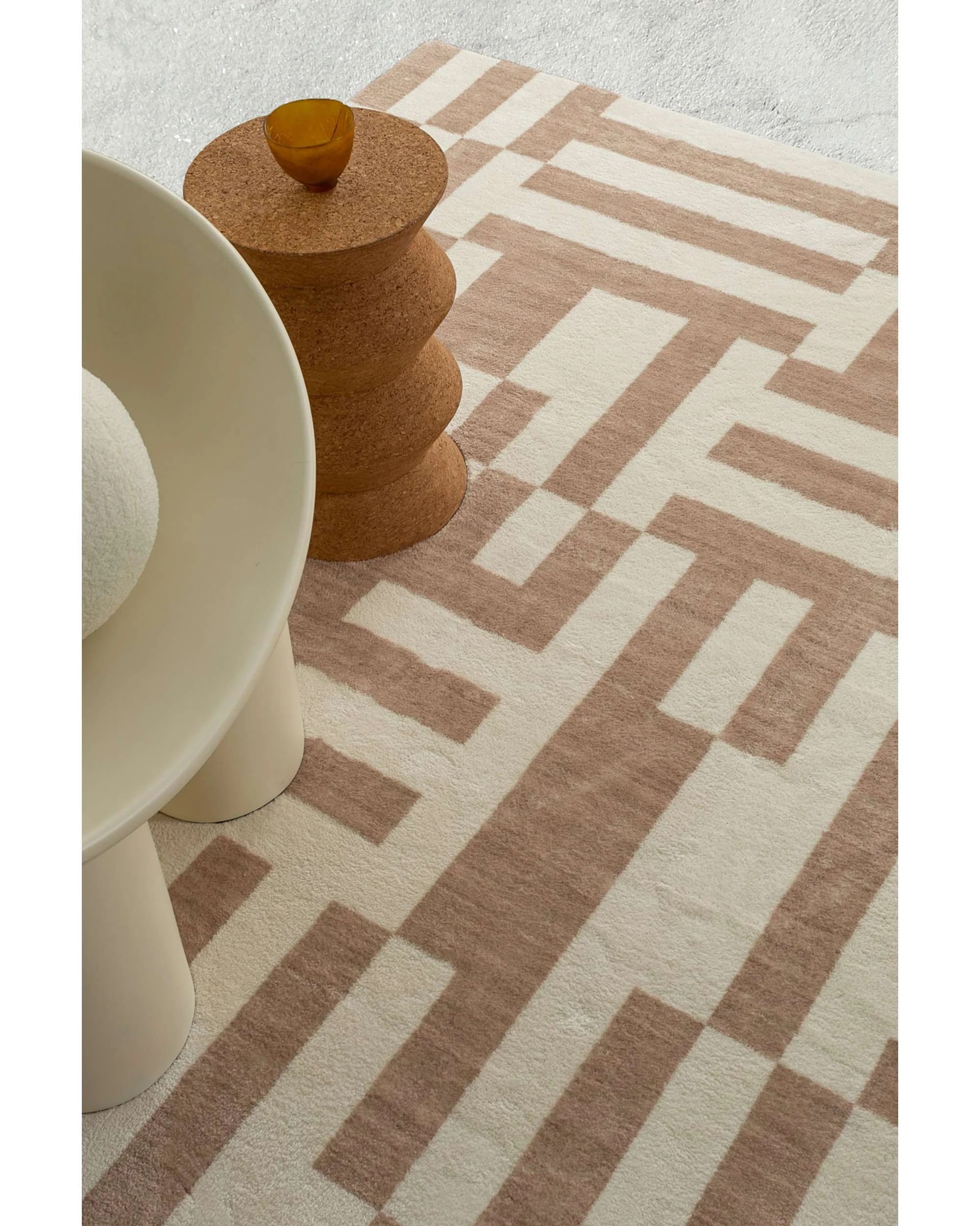 3 Loopsie Kijo Geometric Lines Washable Rug-290cm x 200cm - White, 3 of 6