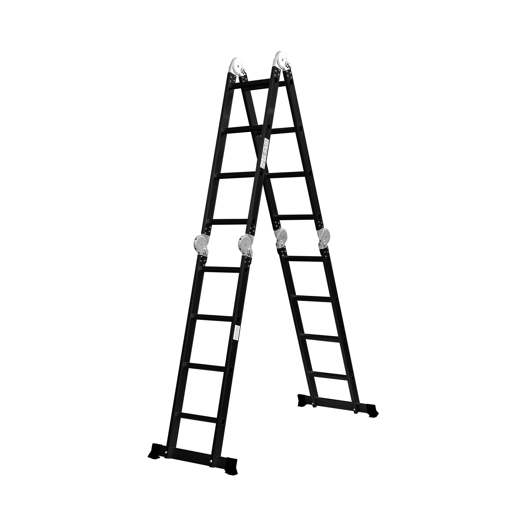 1 Traderight 4.7M Aluminium Portable Folding Ladder - Black, 1 of 5