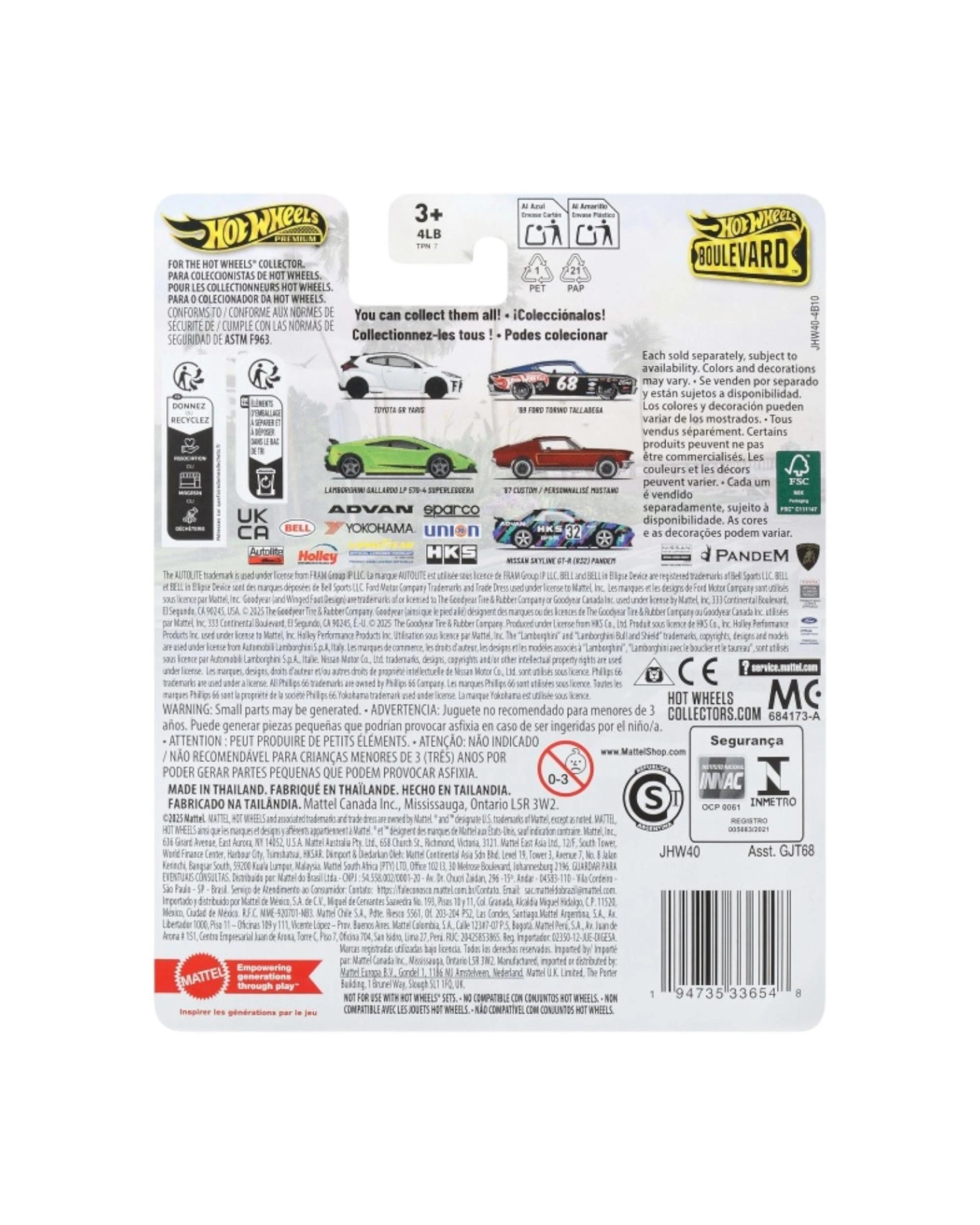 5 Hot Wheels Premium Boulevard 1967 Custom Ford Mustang Diecast Vehicle, 5 of 5