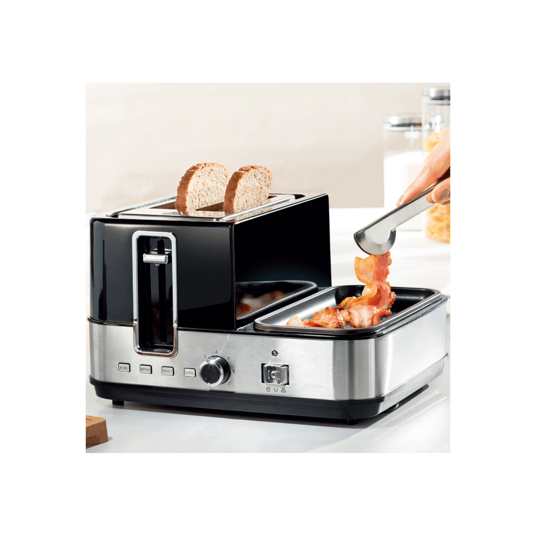 9 TODO 1400W Breakfast Master Toaster Egg Cooker Poacher Bacon Fryer Grill All In One, 9 of 9