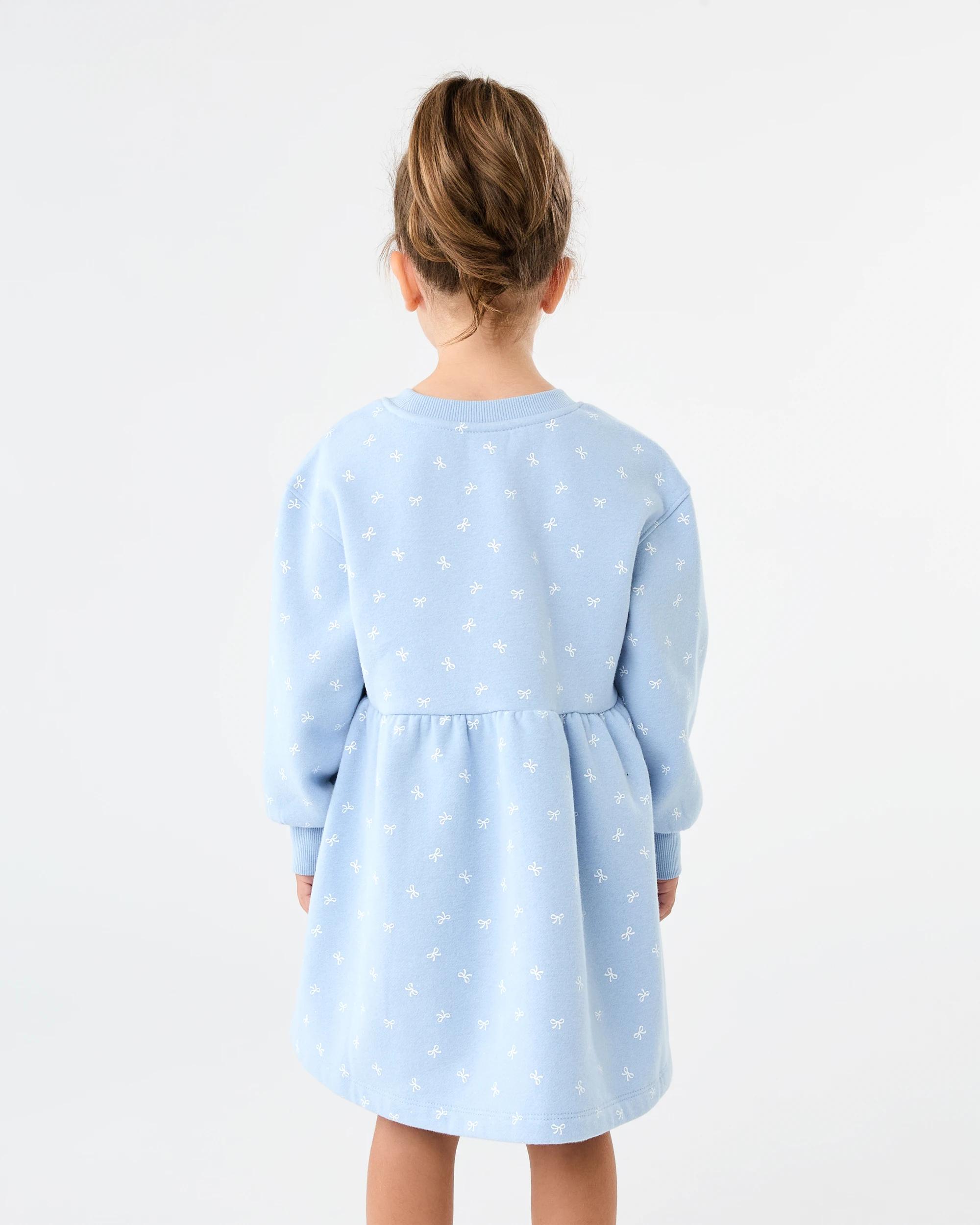 2 Fleece Dress Blu Bow, 2 of 8