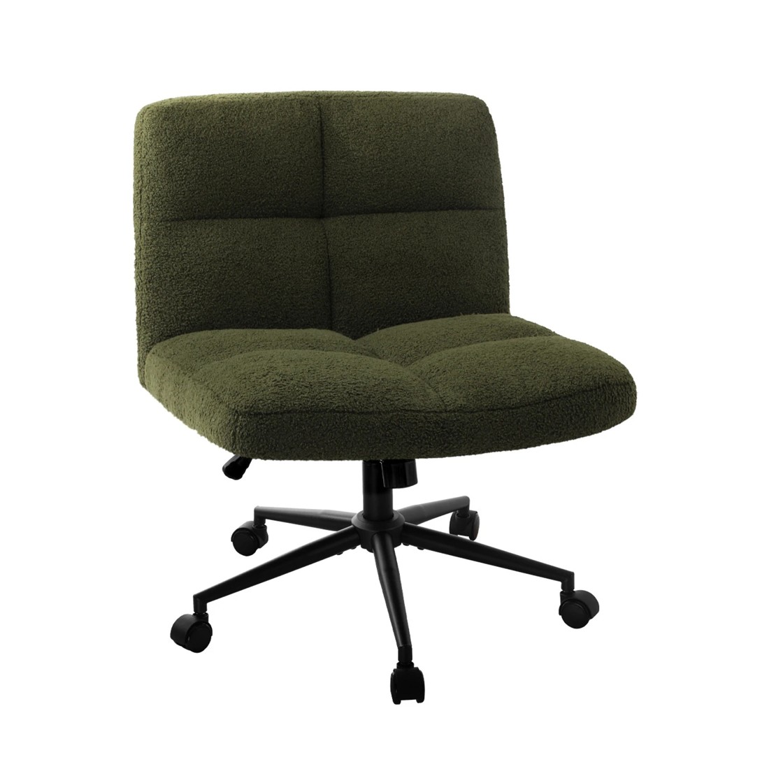1 Oikiture Armless Office Desk Chair Boucle
 - Green, 1 of 10