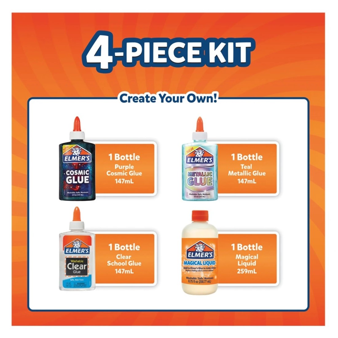4 4 Piece Elmer's Slime Starter Kit, 4 of 4