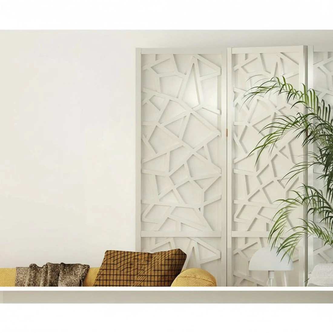 6 Artiss 4 Panel Room Divider Screen 162x170cm Clover - White, 6 of 7