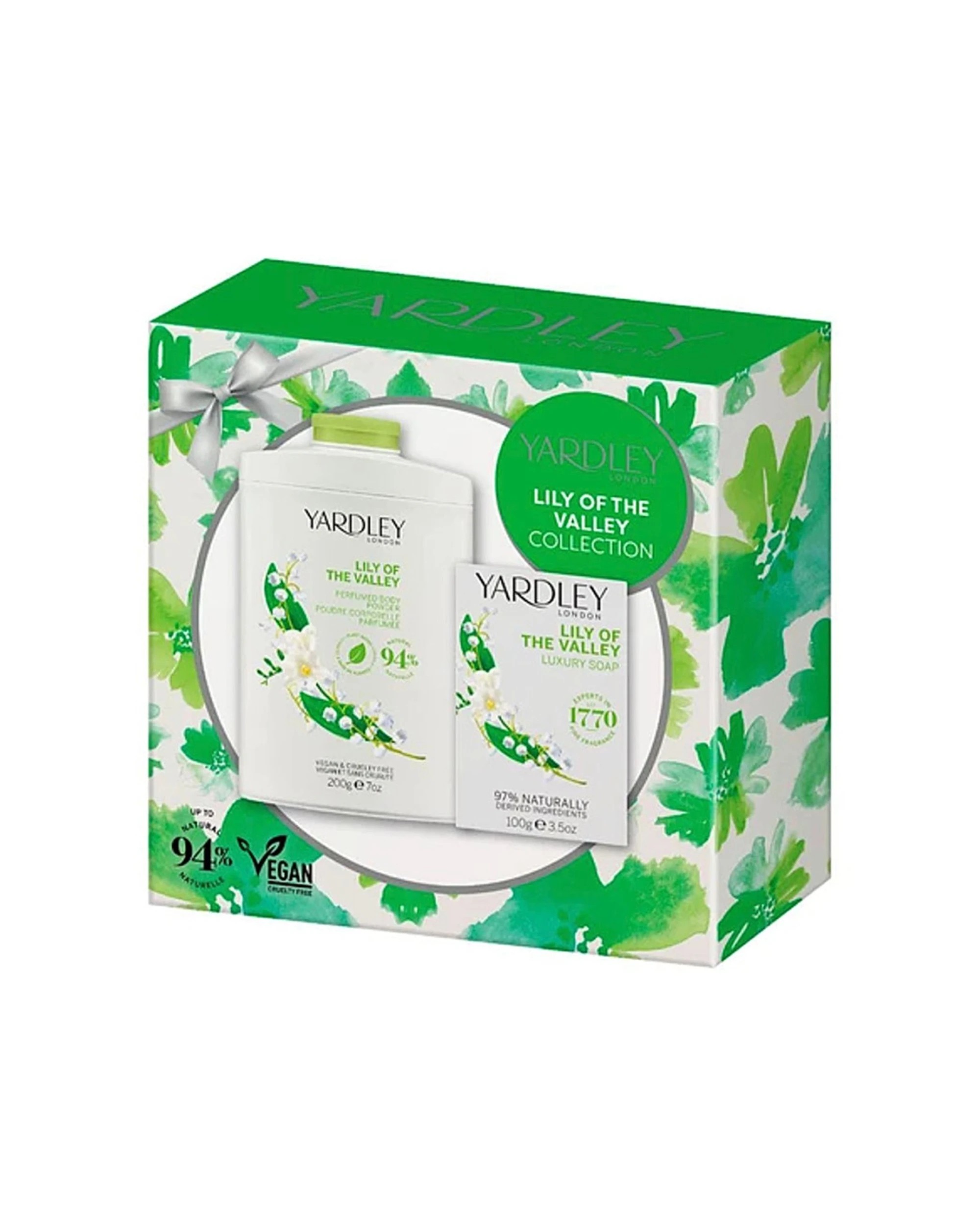 1 Yardley London Lily Of The Valley 2 Piece Gift Set - Talc 200g & Soap 100g, 1 of 1