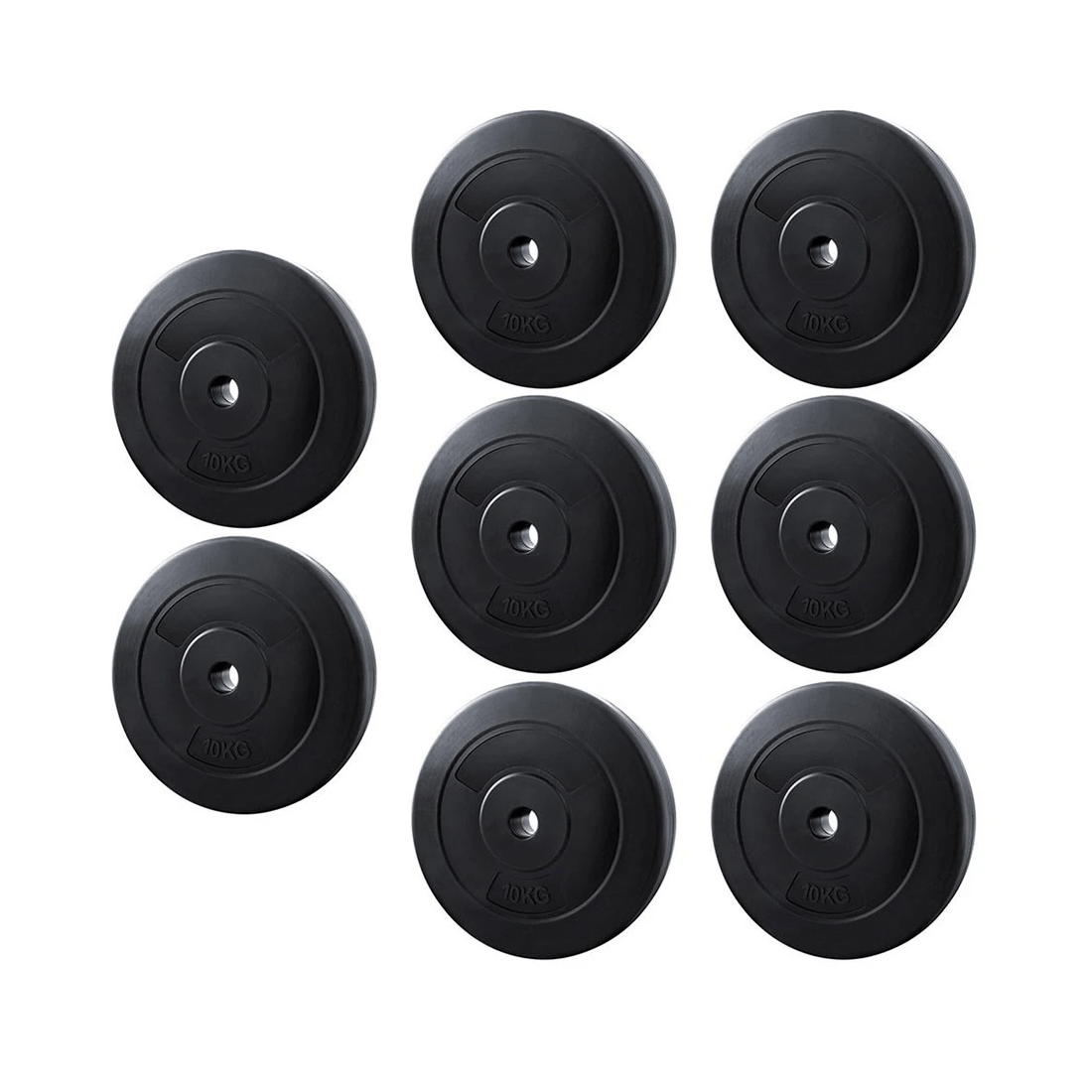 1 Everfit 80kg Barbell Weight Plates Standard Home Gym Press Fitness Exercise - Black, 1 of 2